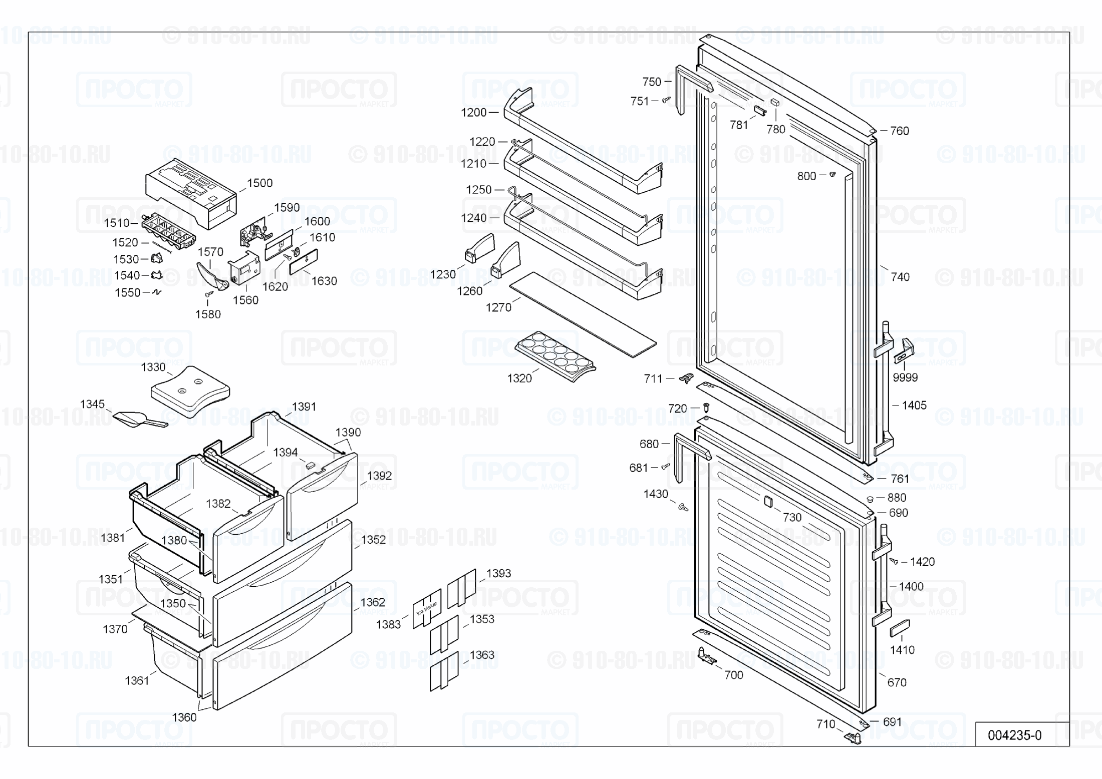 Взрыв-схема холодильника Liebherr CN 5123-20
