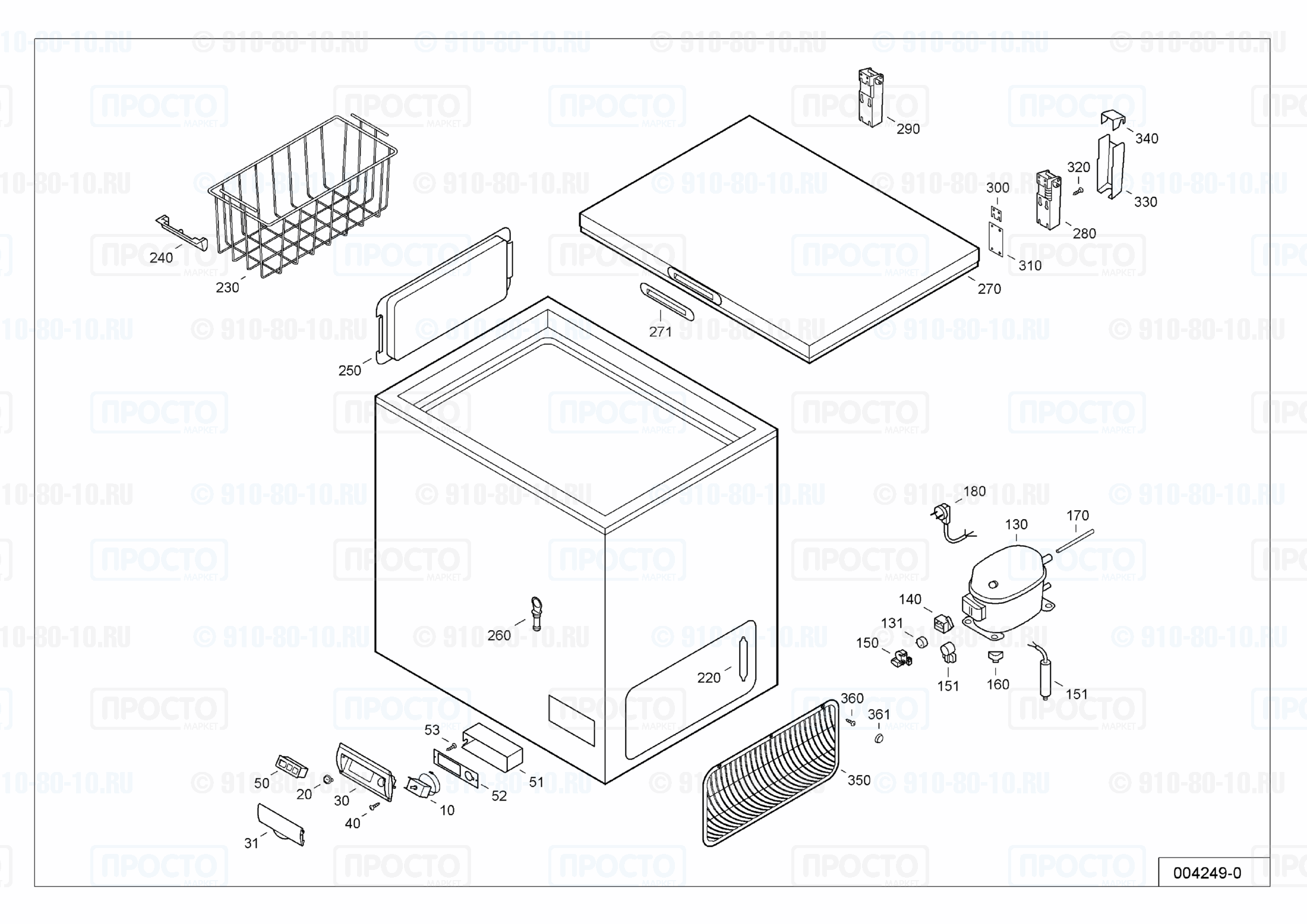 Взрыв-схема запчастей холодильника Liebherr GT 2102-25I
