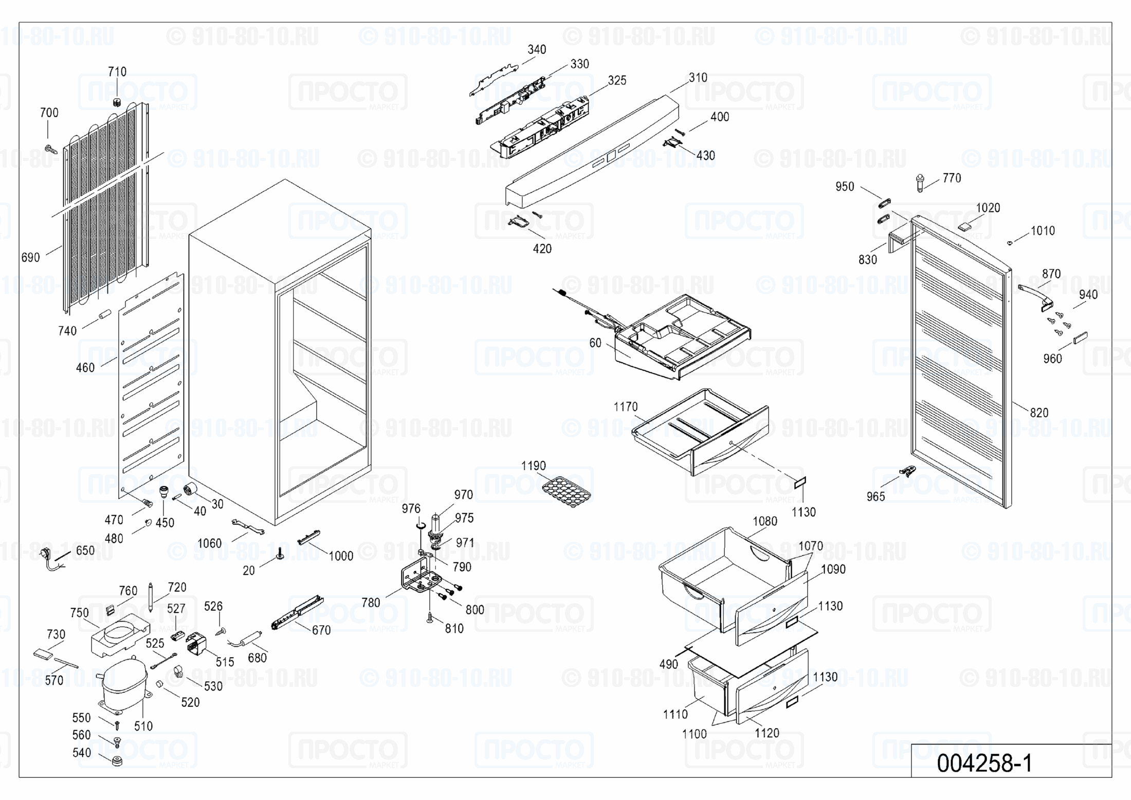 Взрыв-схема запчастей холодильника Liebherr GN 2723-21A