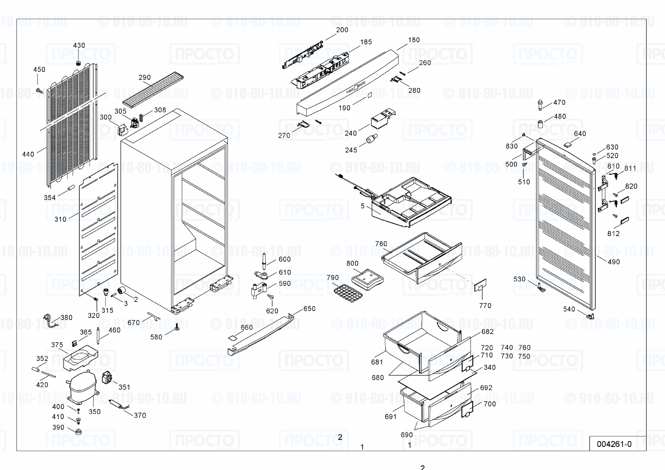 Взрыв-схема запчастей холодильника Liebherr GN 2156-21B
