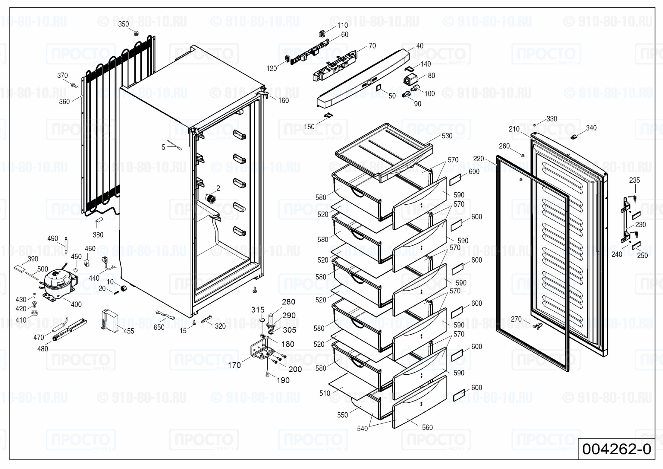 Взрыв-схема запчастей холодильника Liebherr GP 3513-20A