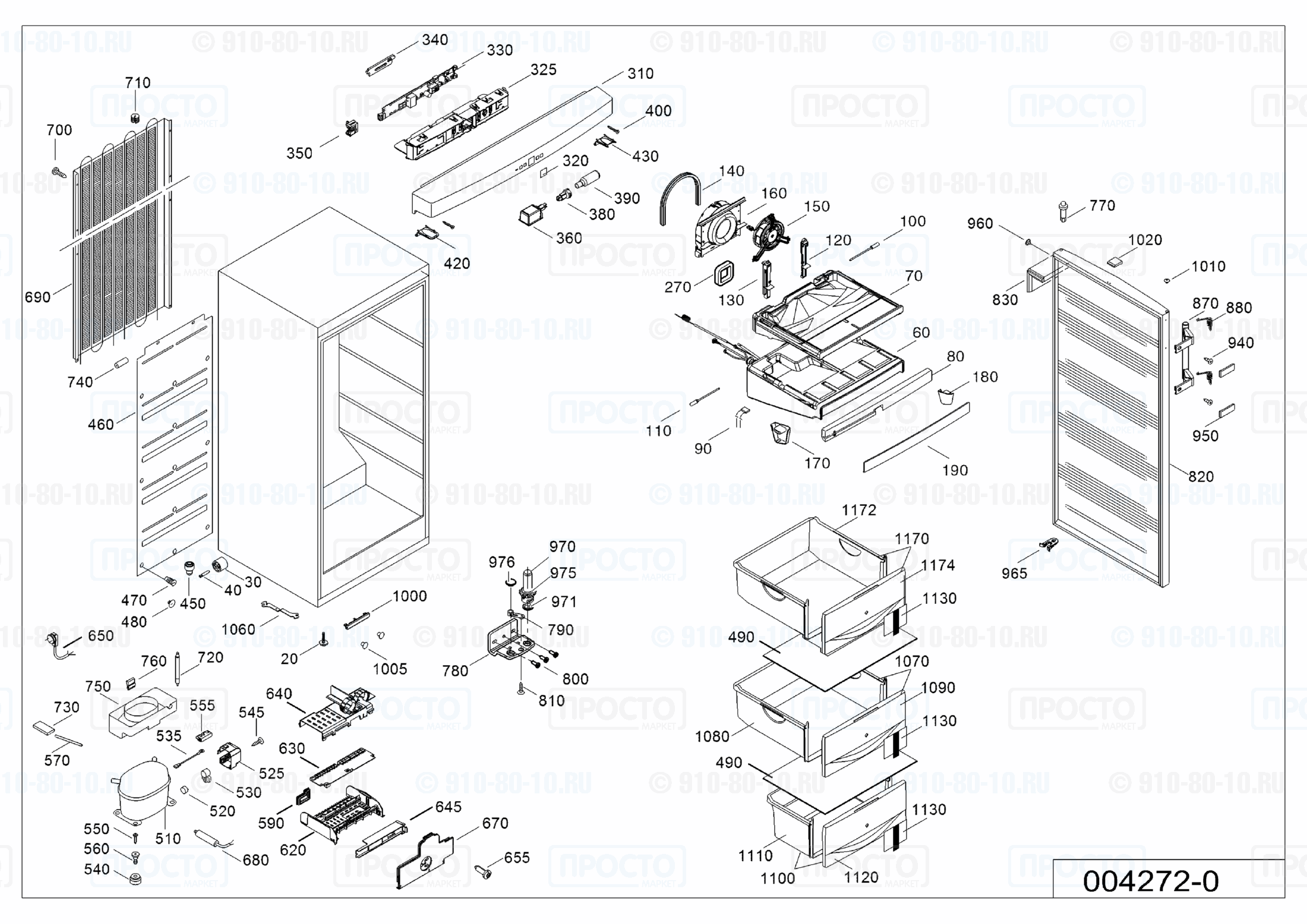 Взрыв-схема запчастей холодильника Liebherr GN 3613-20I
