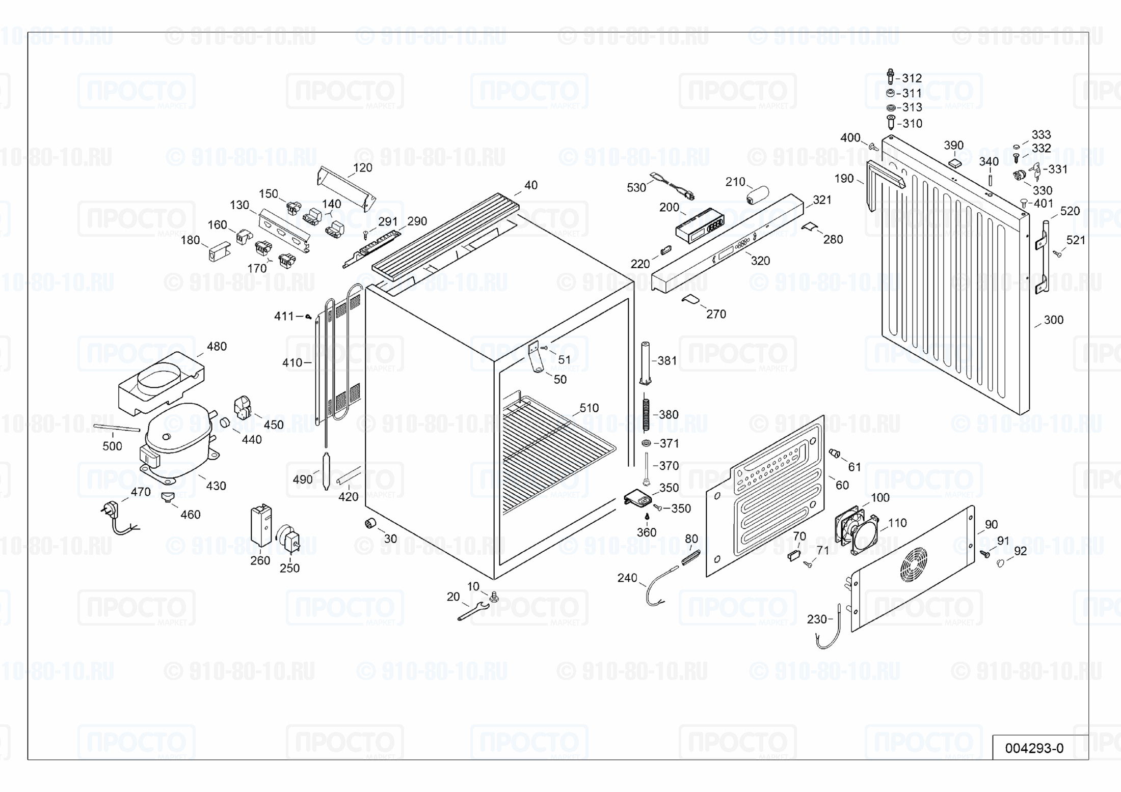 Взрыв-схема запчастей холодильника Liebherr LKUv 1610-20B