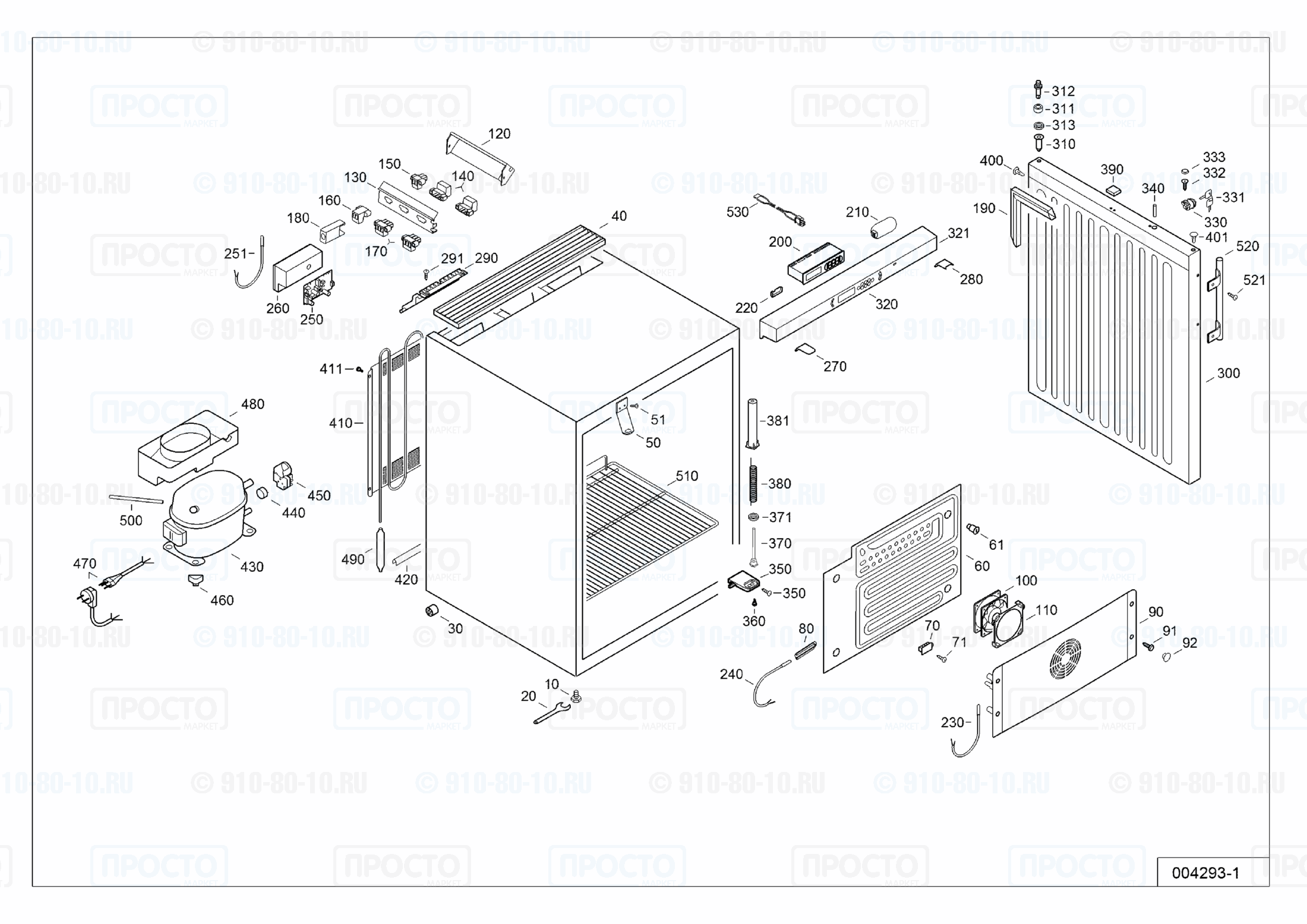 Взрыв-схема запчастей холодильника Liebherr LKUv 1610-23F