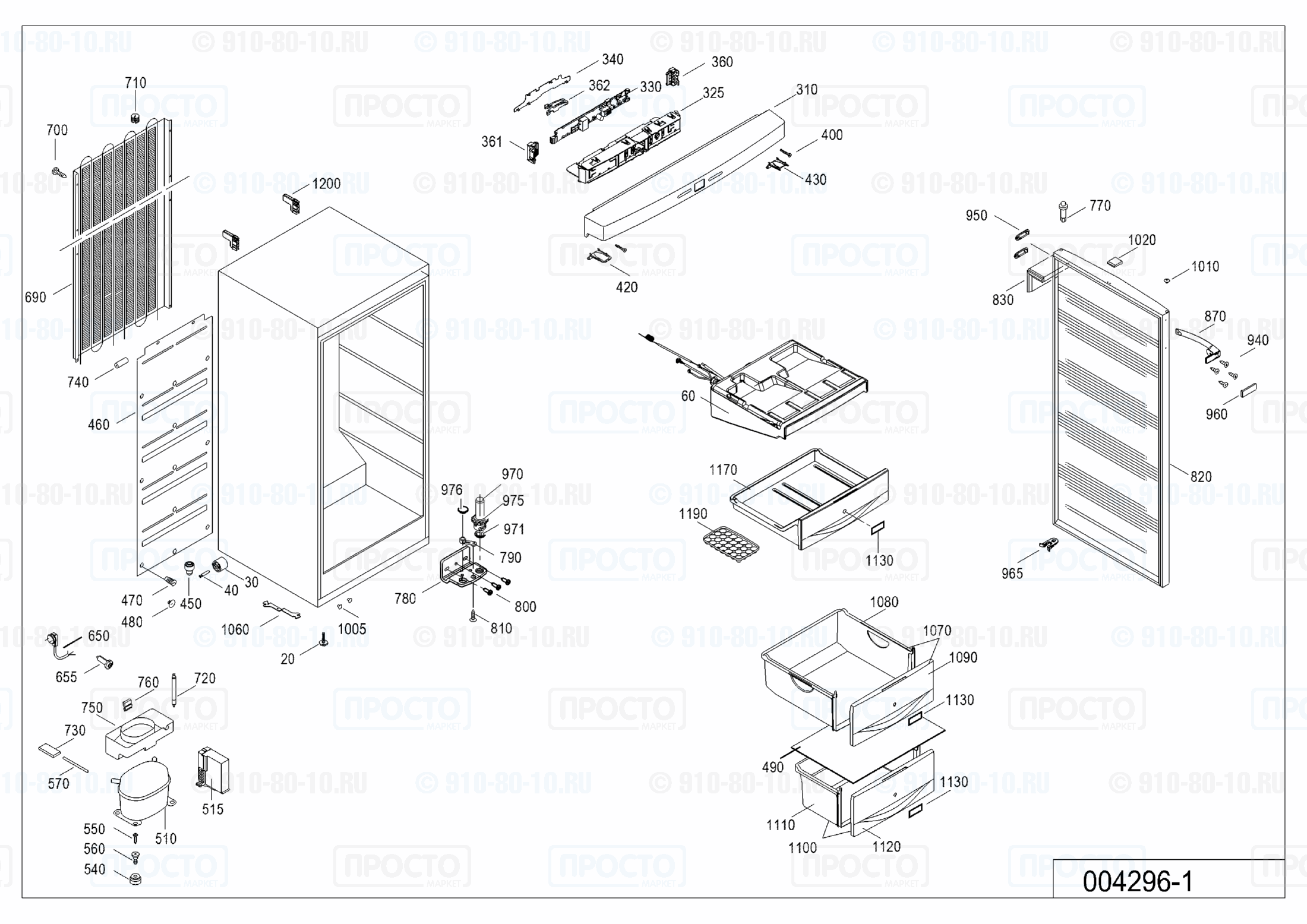 Взрыв-схема запчастей холодильника Liebherr GNP 2313-20C