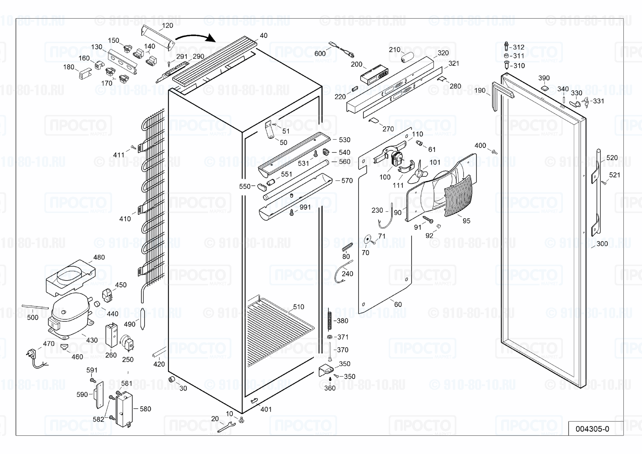 Взрыв-схема запчастей холодильника Liebherr LKv 3912-21C