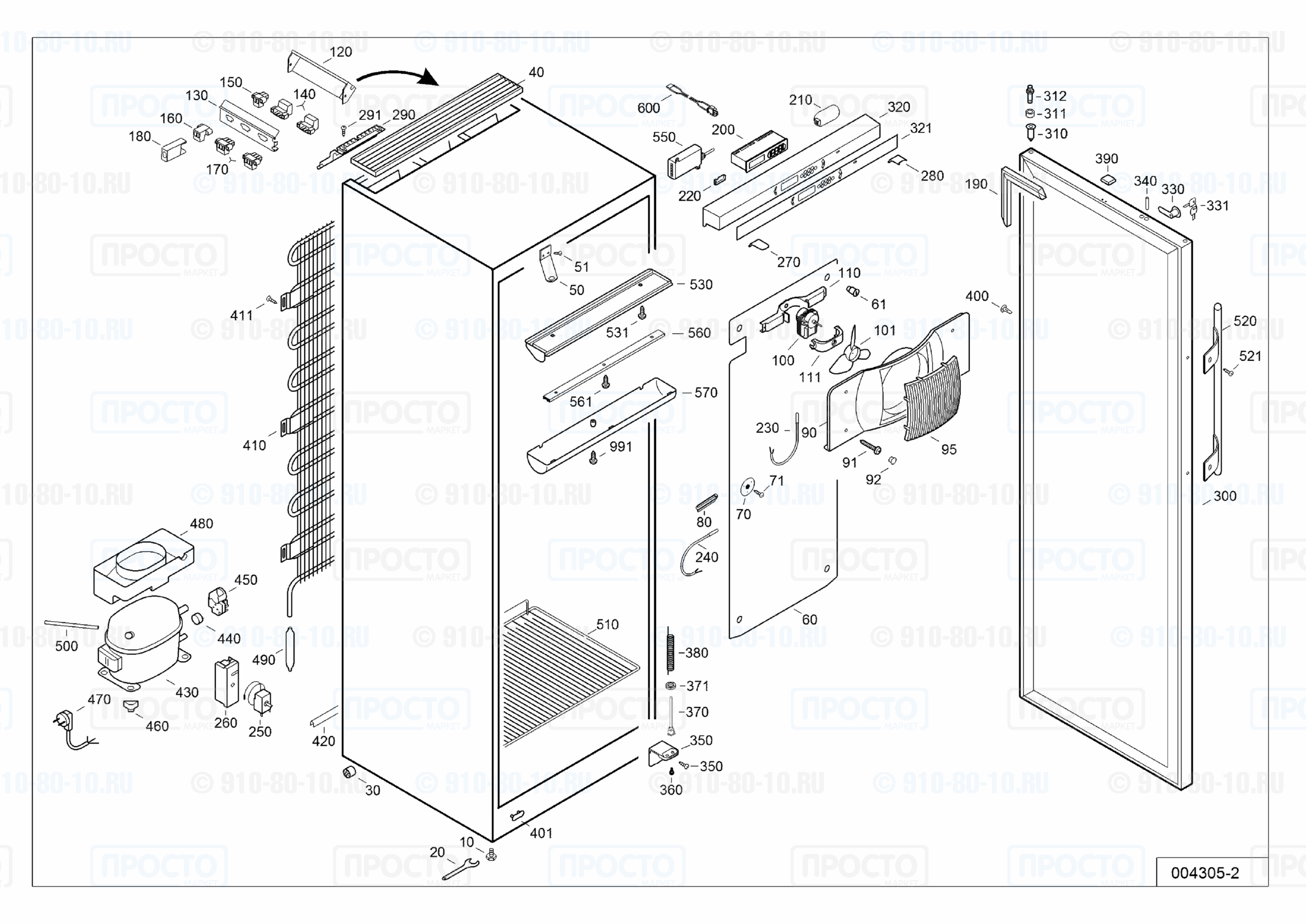 Взрыв-схема запчастей холодильника Liebherr LKv 3913-20A