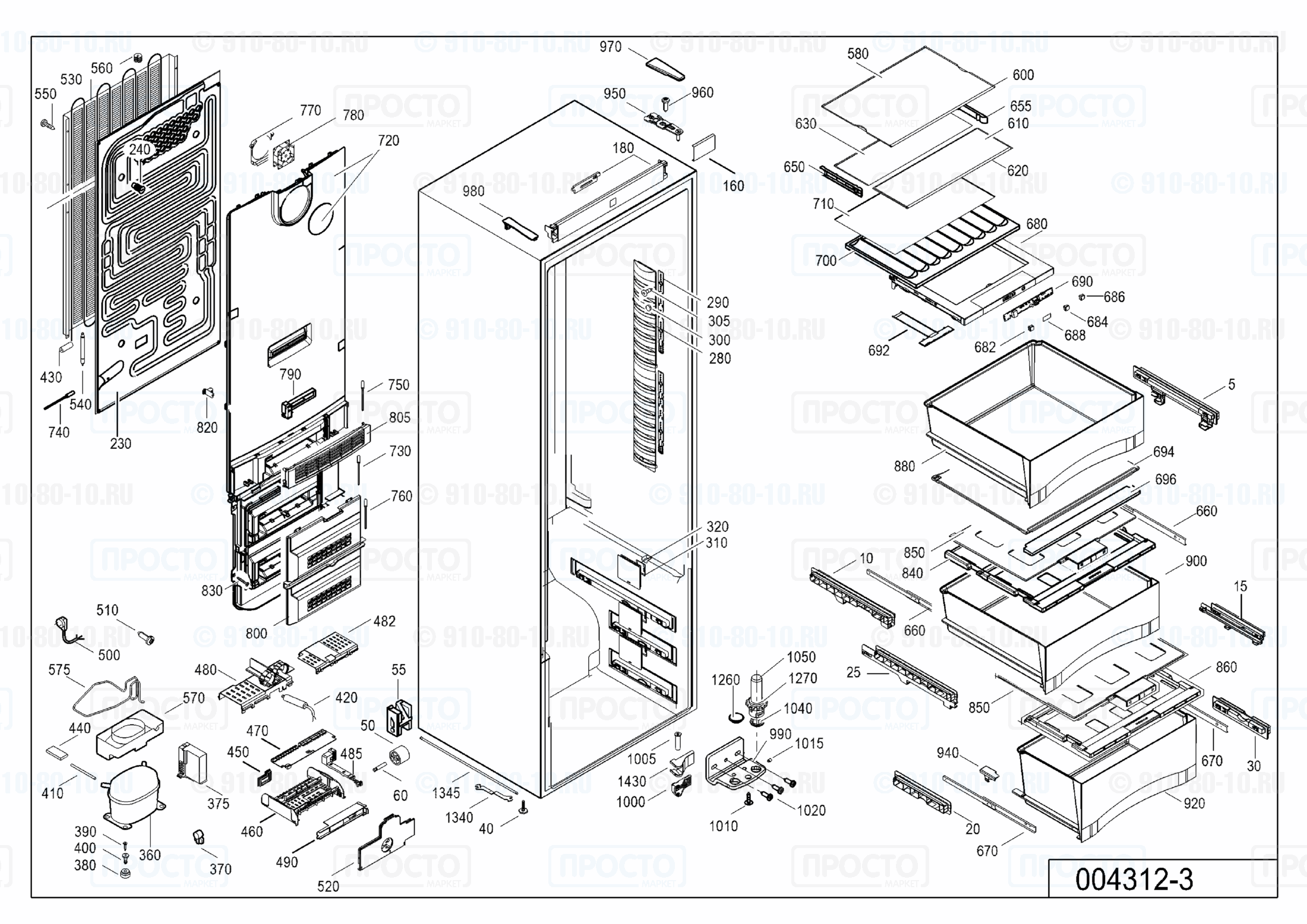 Взрыв-схема запчастей холодильника Liebherr SKBes 4213-21E