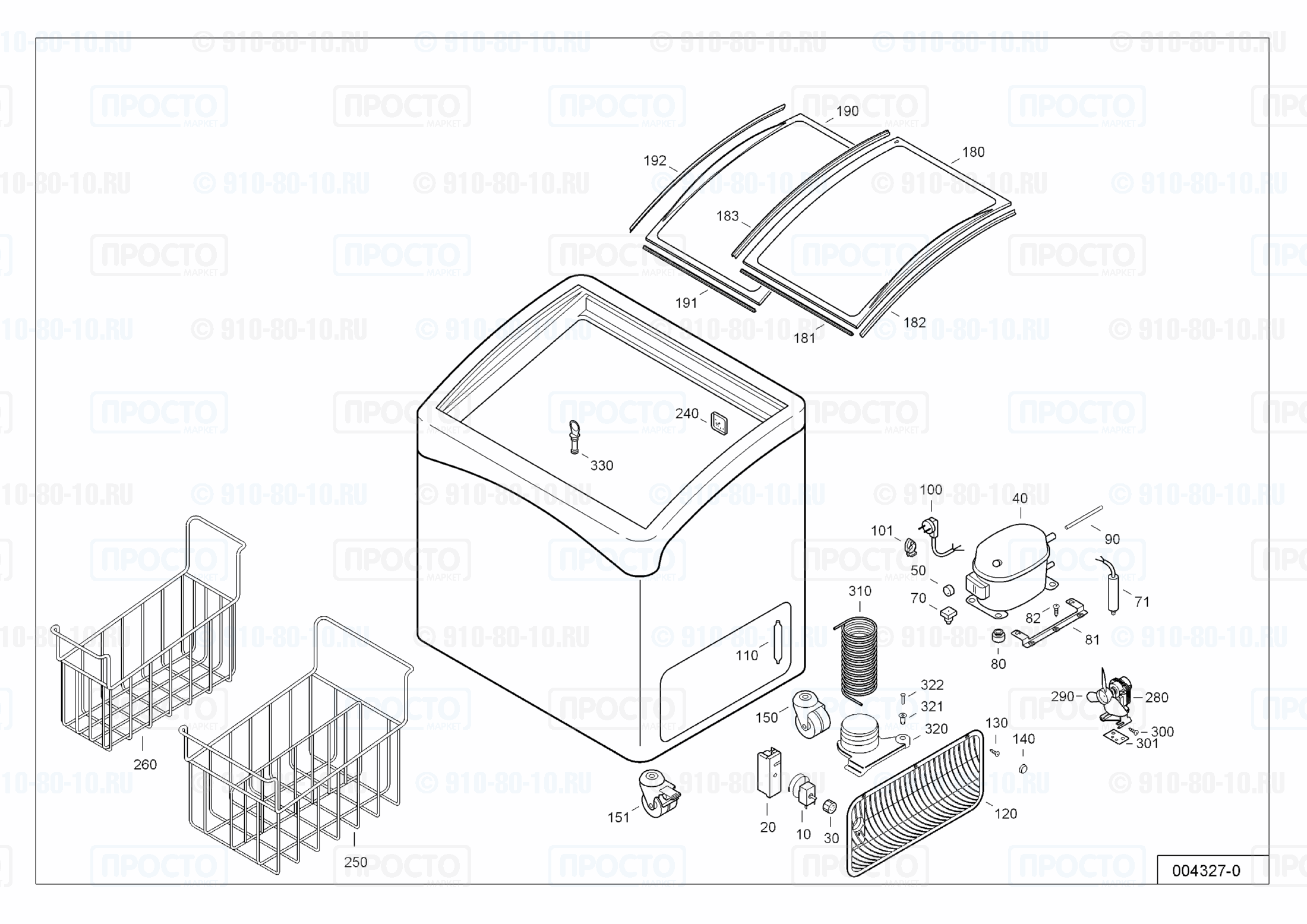 Взрыв-схема запчастей холодильника Liebherr GTI 2403-17G