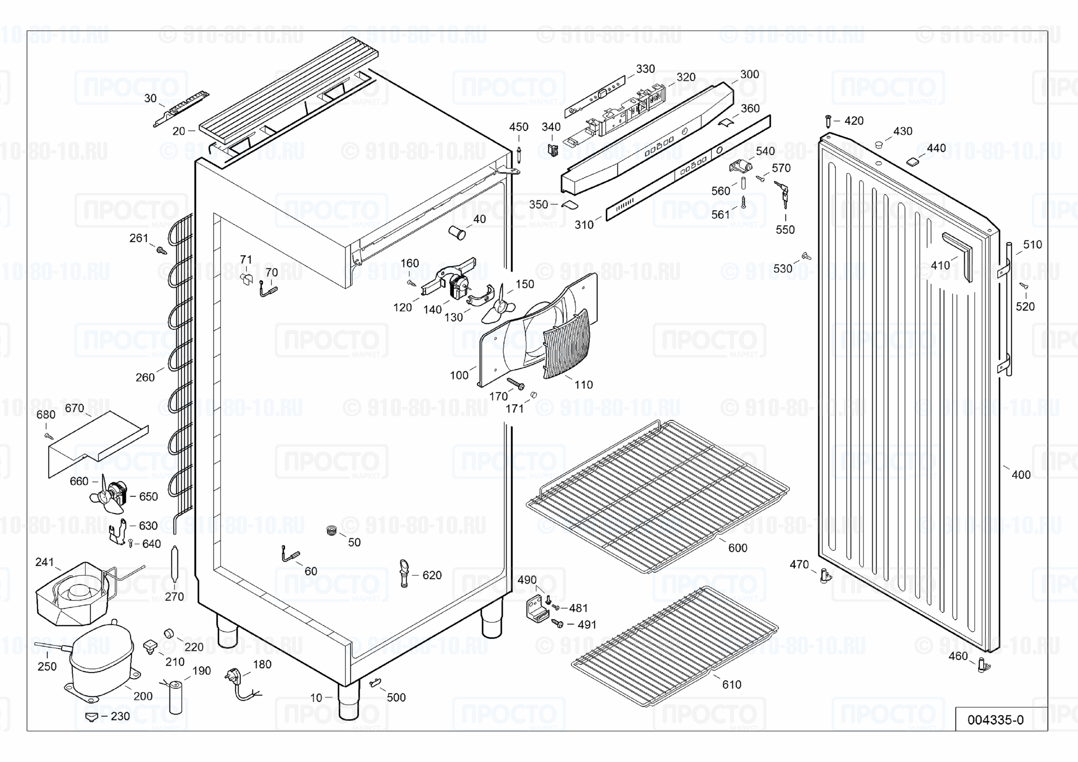 Взрыв-схема запчастей холодильника Liebherr JKv 6410-20B
