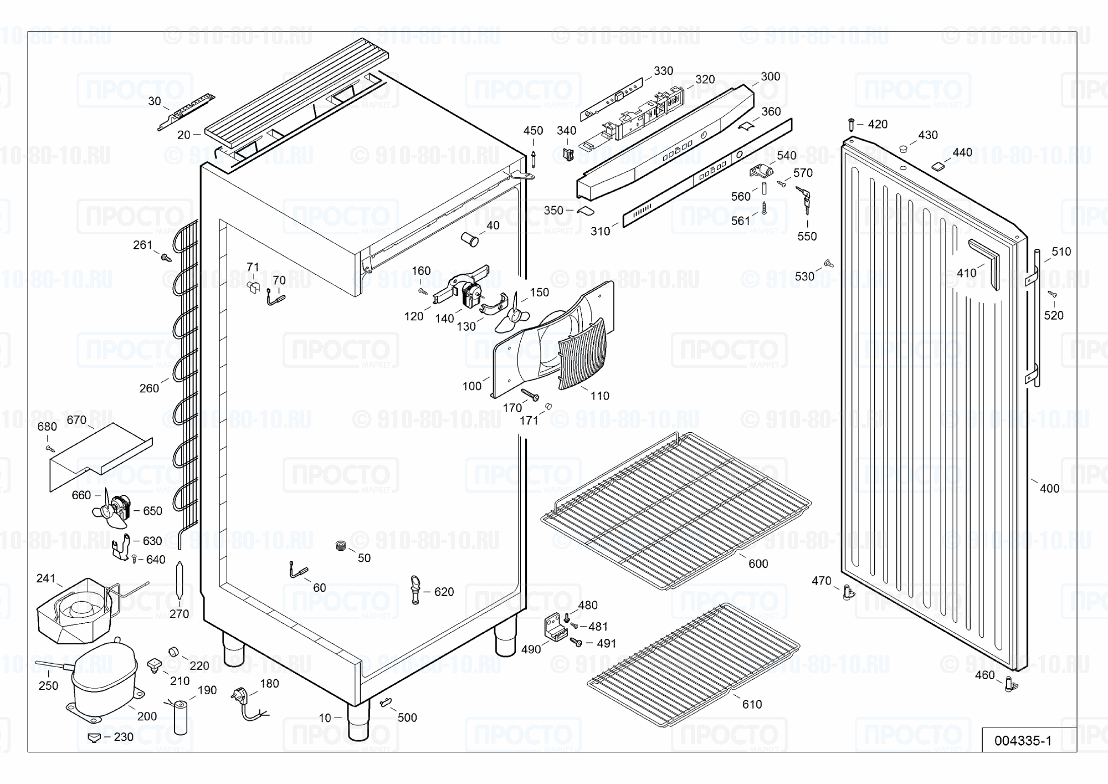 Взрыв-схема запчастей холодильника Liebherr JKv 6410-20J