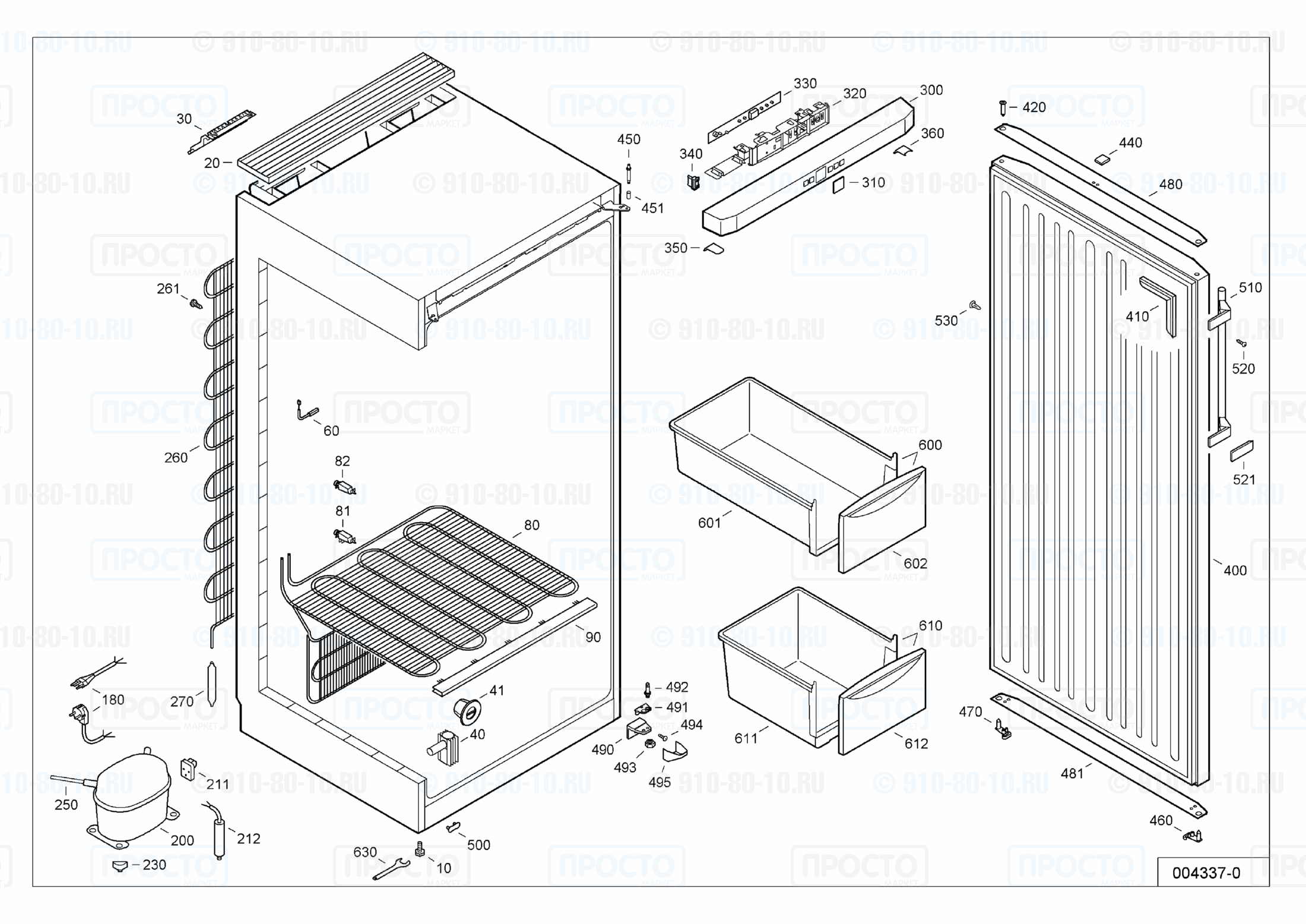 Взрыв-схема запчастей холодильника Liebherr G 5216-20C
