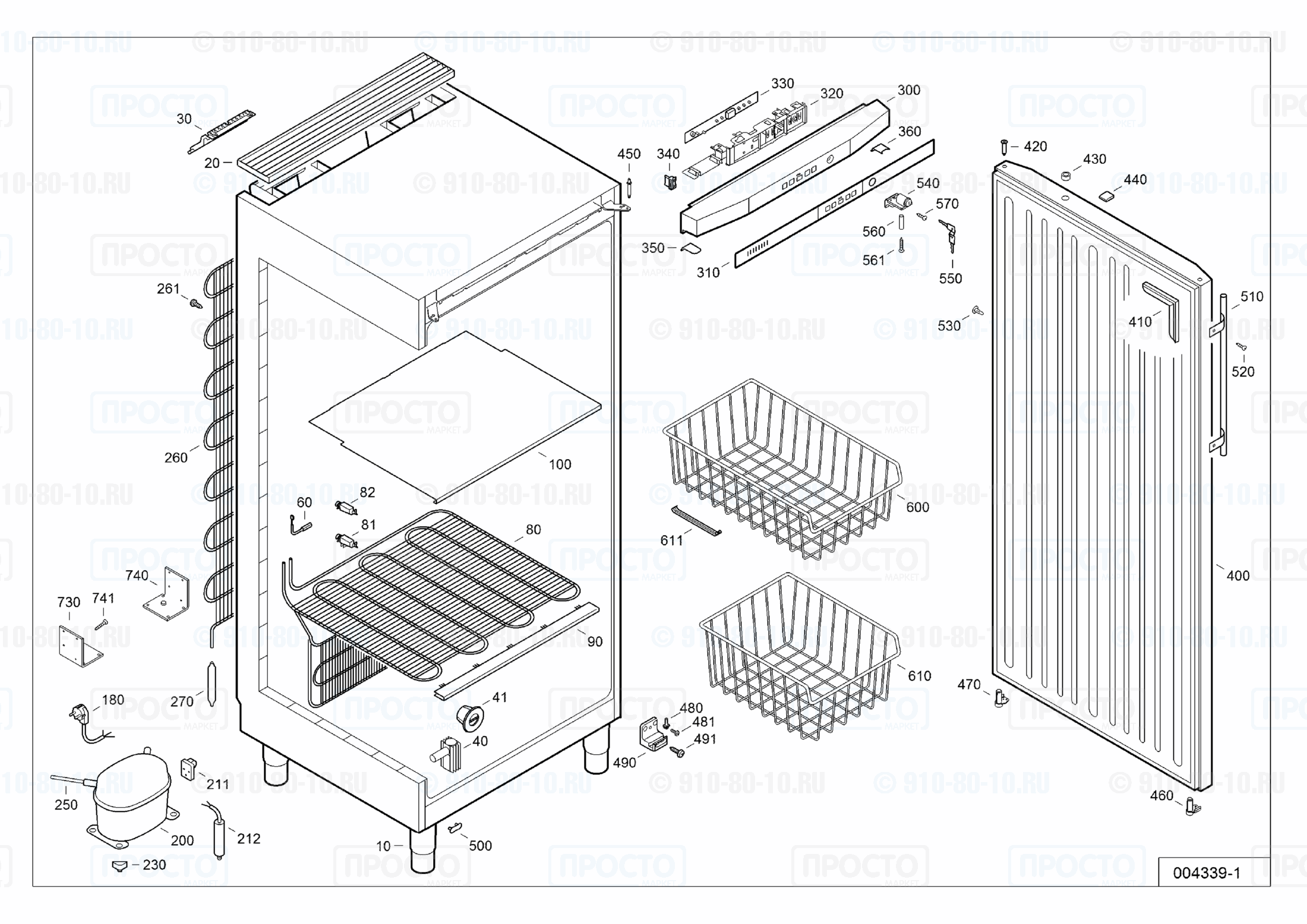 Взрыв-схема запчастей холодильника Liebherr GG 5210-20X