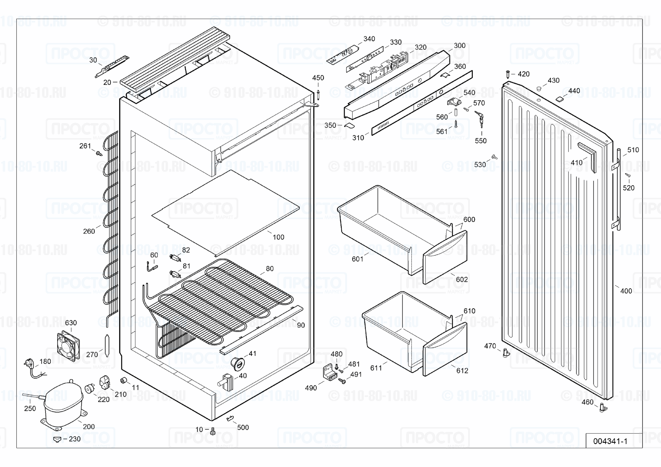 Взрыв-схема запчастей холодильника Liebherr GG 5210-20X