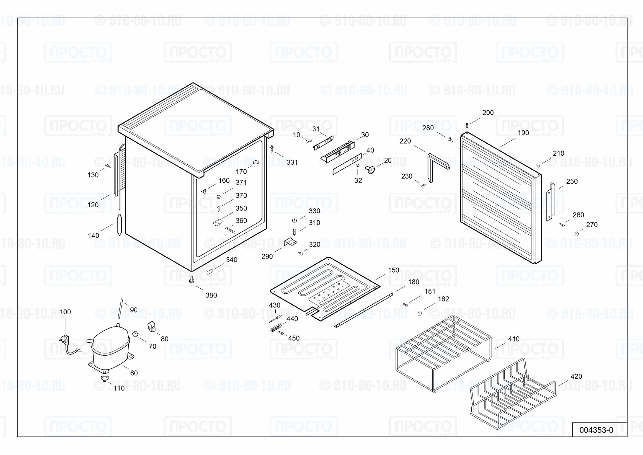 Взрыв-схема запчастей холодильника Liebherr SBw 811-20L