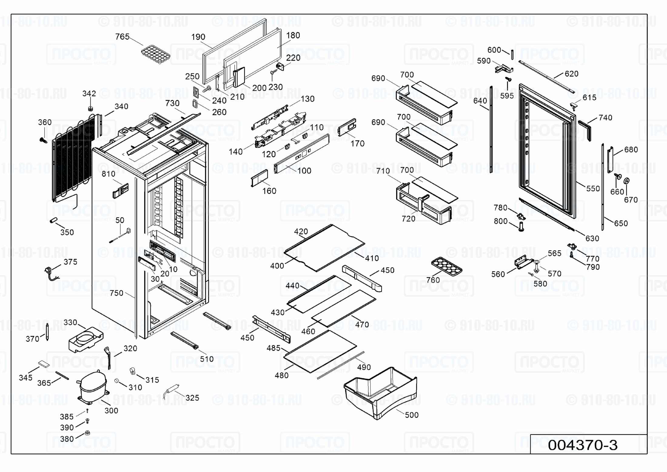 Взрыв-схема запчастей холодильника Liebherr EK 2314-20
