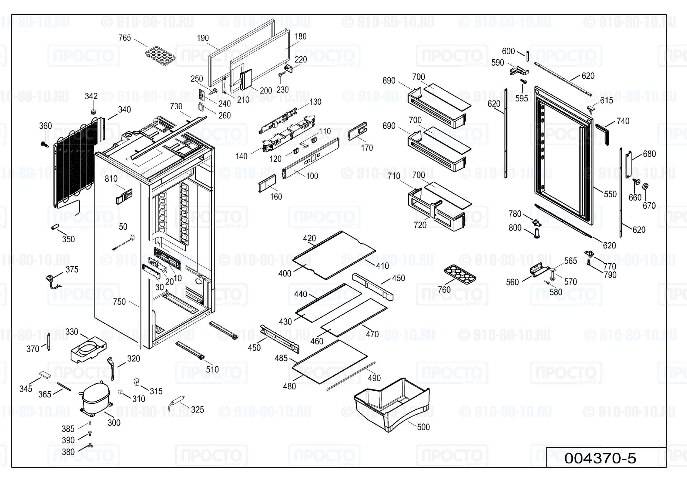 Взрыв-схема запчастей холодильника Liebherr EK 2314-20A