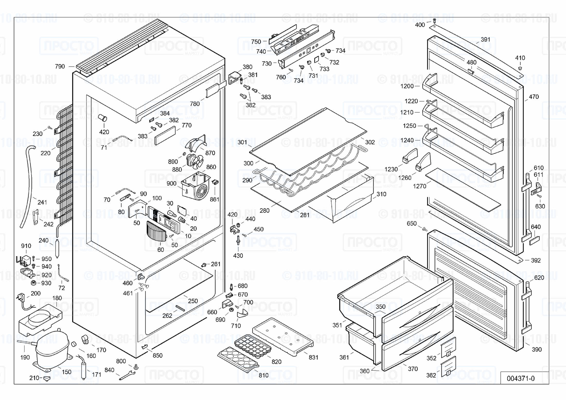 Взрыв-схема запчастей холодильника Liebherr CPesf 4613-22C