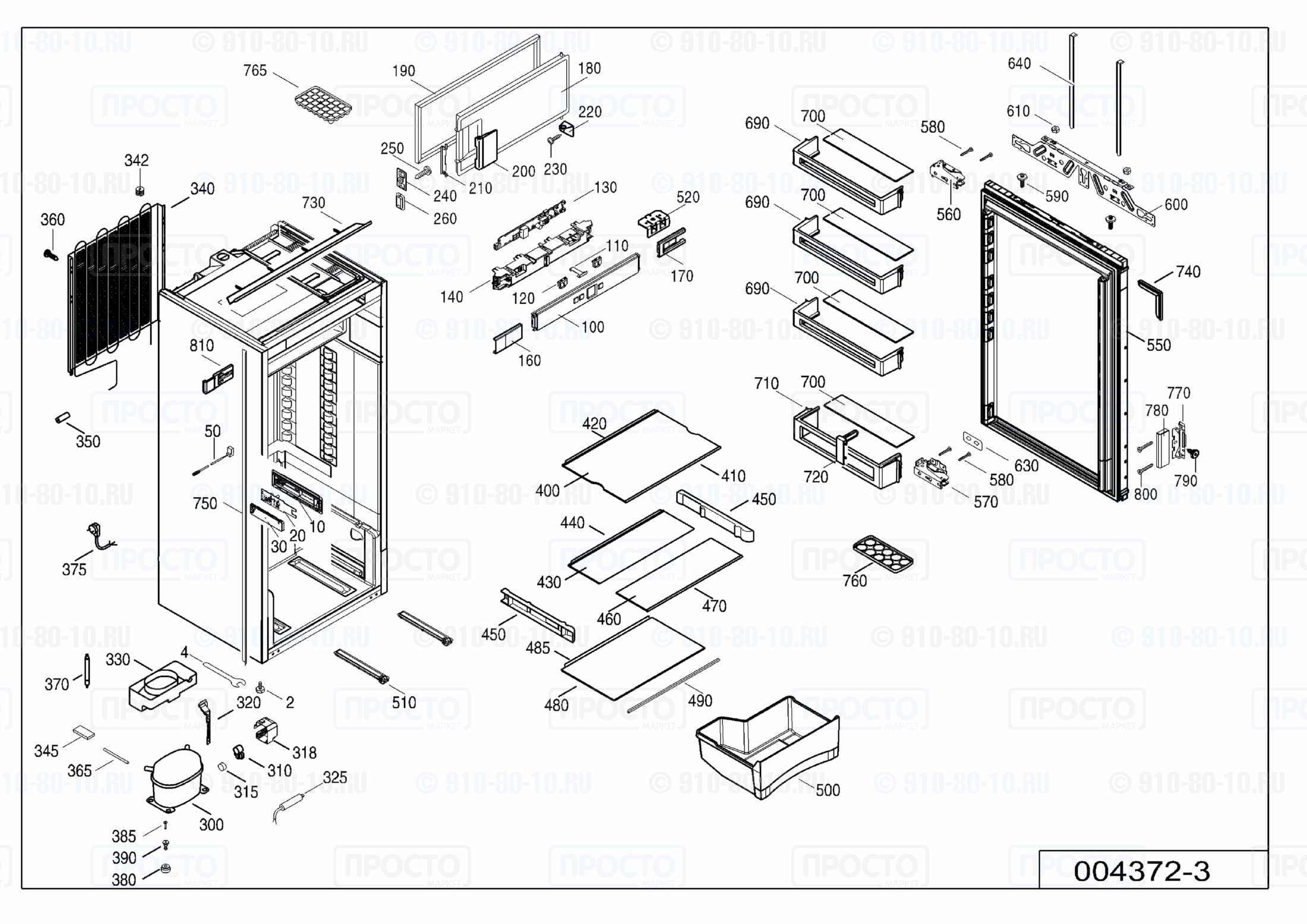 Взрыв-схема запчастей холодильника Liebherr IK 2314-20A