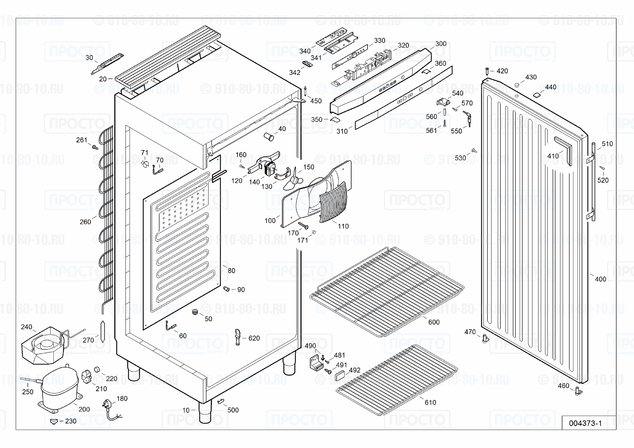 Взрыв-схема запчастей холодильника Liebherr GKv 5760-10E