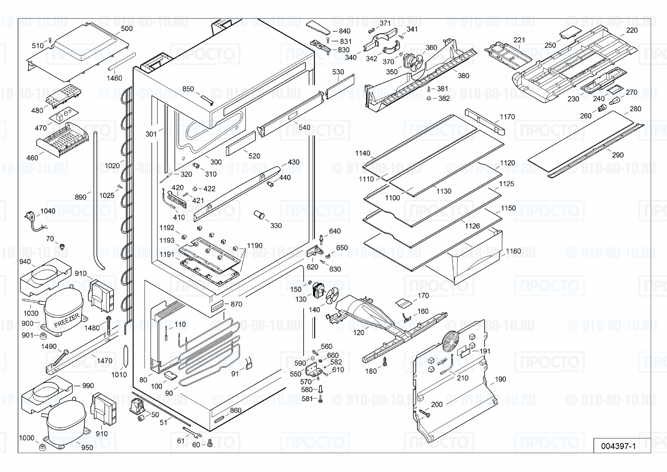 Взрыв-схема запчастей холодильника Liebherr CNesf 4656-12C