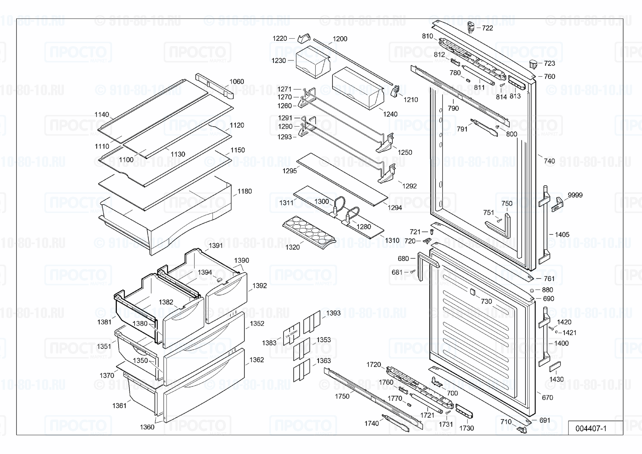 Взрыв-схема холодильника Liebherr CNesf 5126-14B