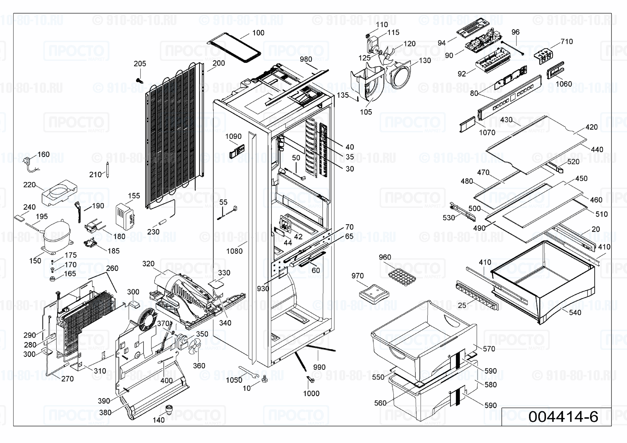 Взрыв-схема запчастей холодильника Liebherr SICN 3356-20B