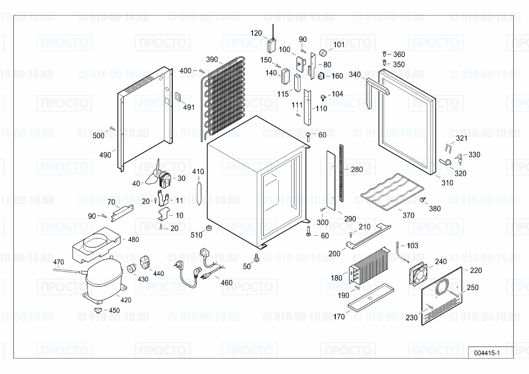 Взрыв-схема запчастей холодильника Liebherr FKv 303-20B