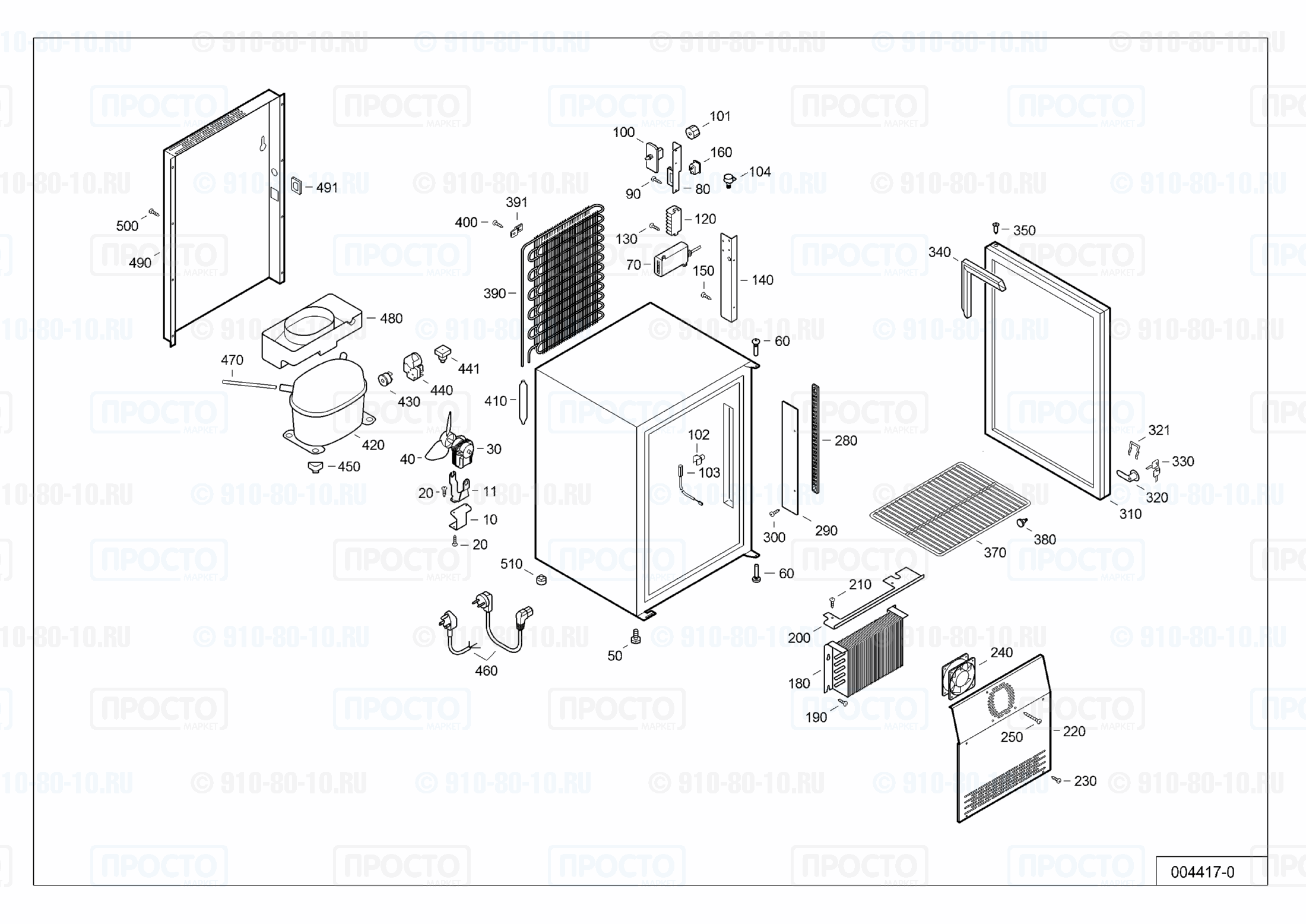 Взрыв-схема запчастей холодильника Liebherr FKv 502-13