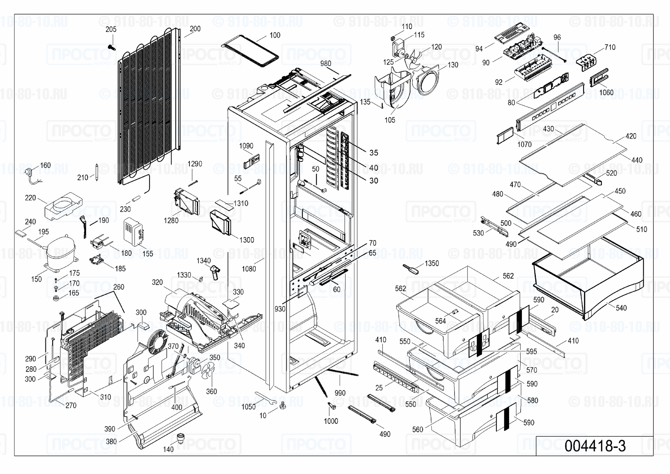 Взрыв-схема запчастей холодильника Liebherr ICN 3366-20