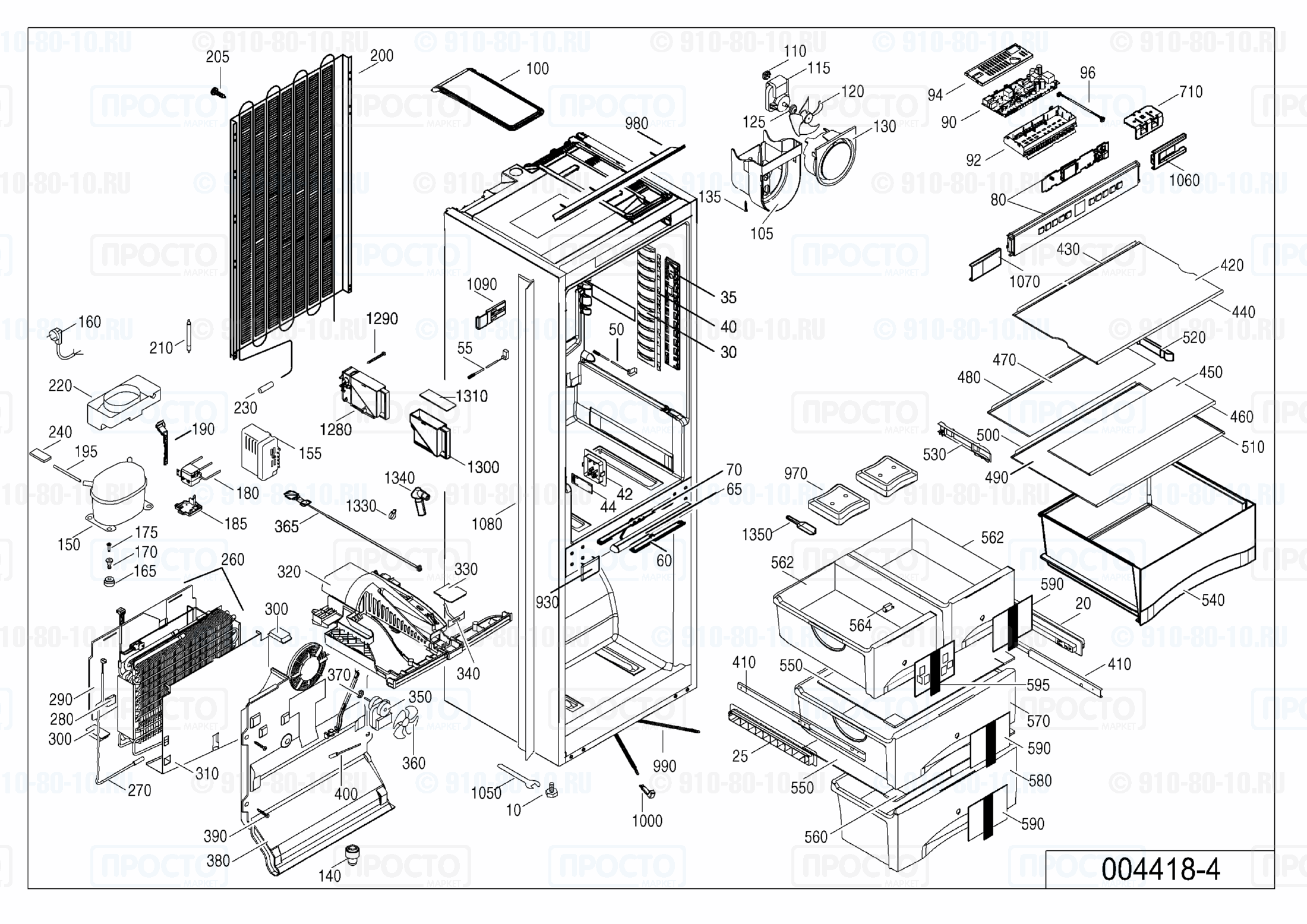 Взрыв-схема запчастей холодильника Liebherr ICN 3366-20A