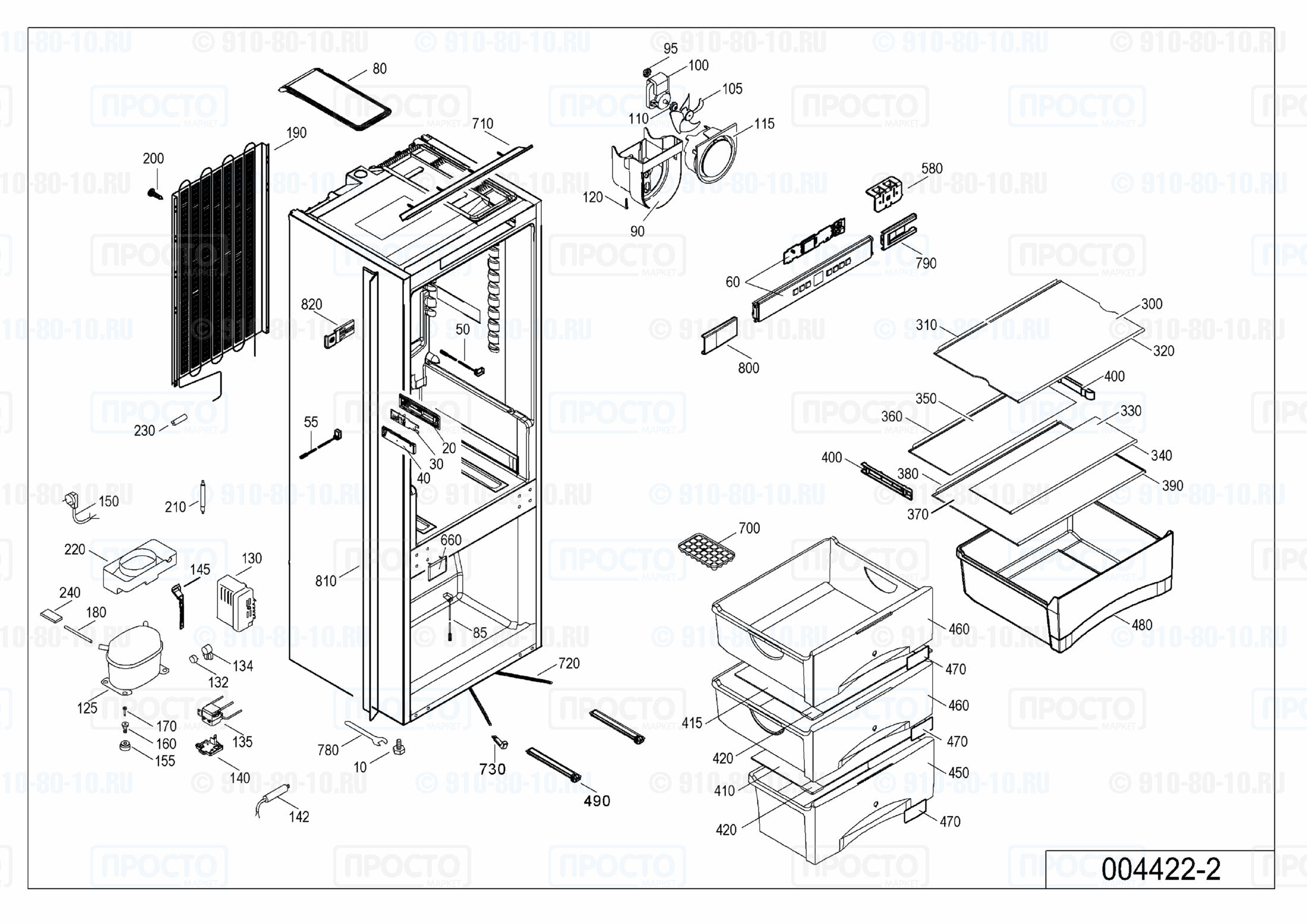 Взрыв-схема холодильника Liebherr ICP 3314-20