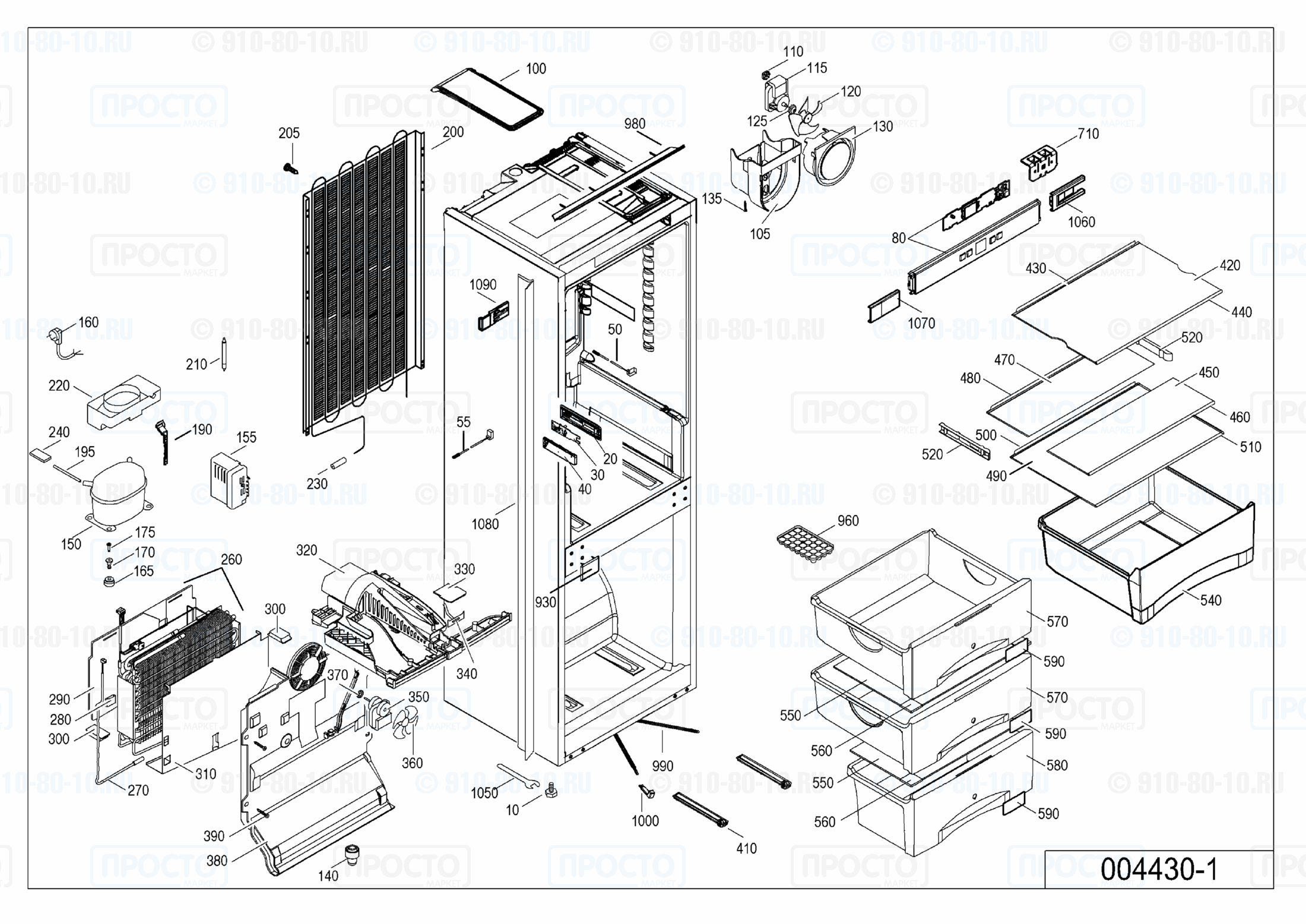 Взрыв-схема холодильника Liebherr ICUN 3314-20