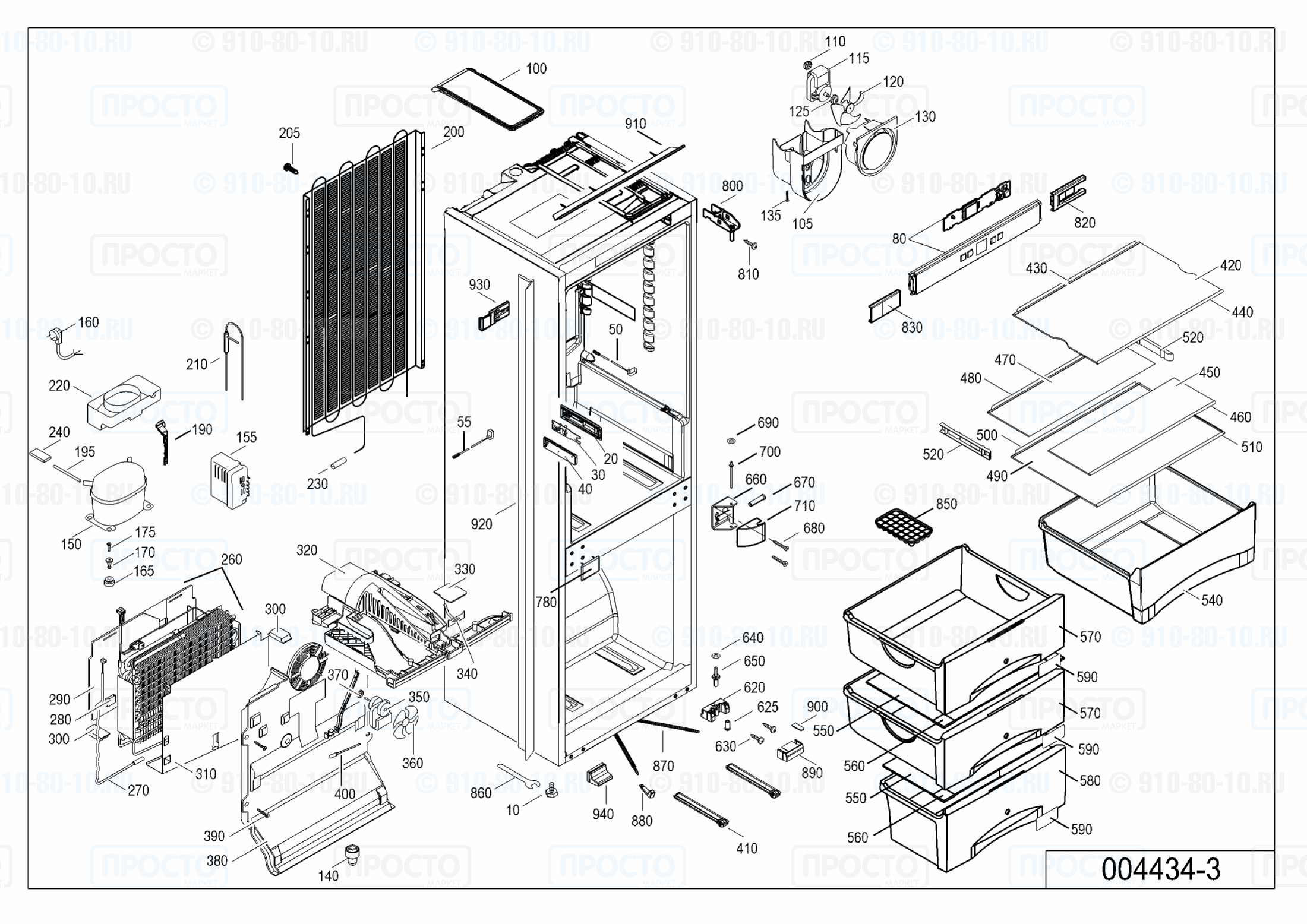 Взрыв-схема холодильника Liebherr ICUNS 3314-20C