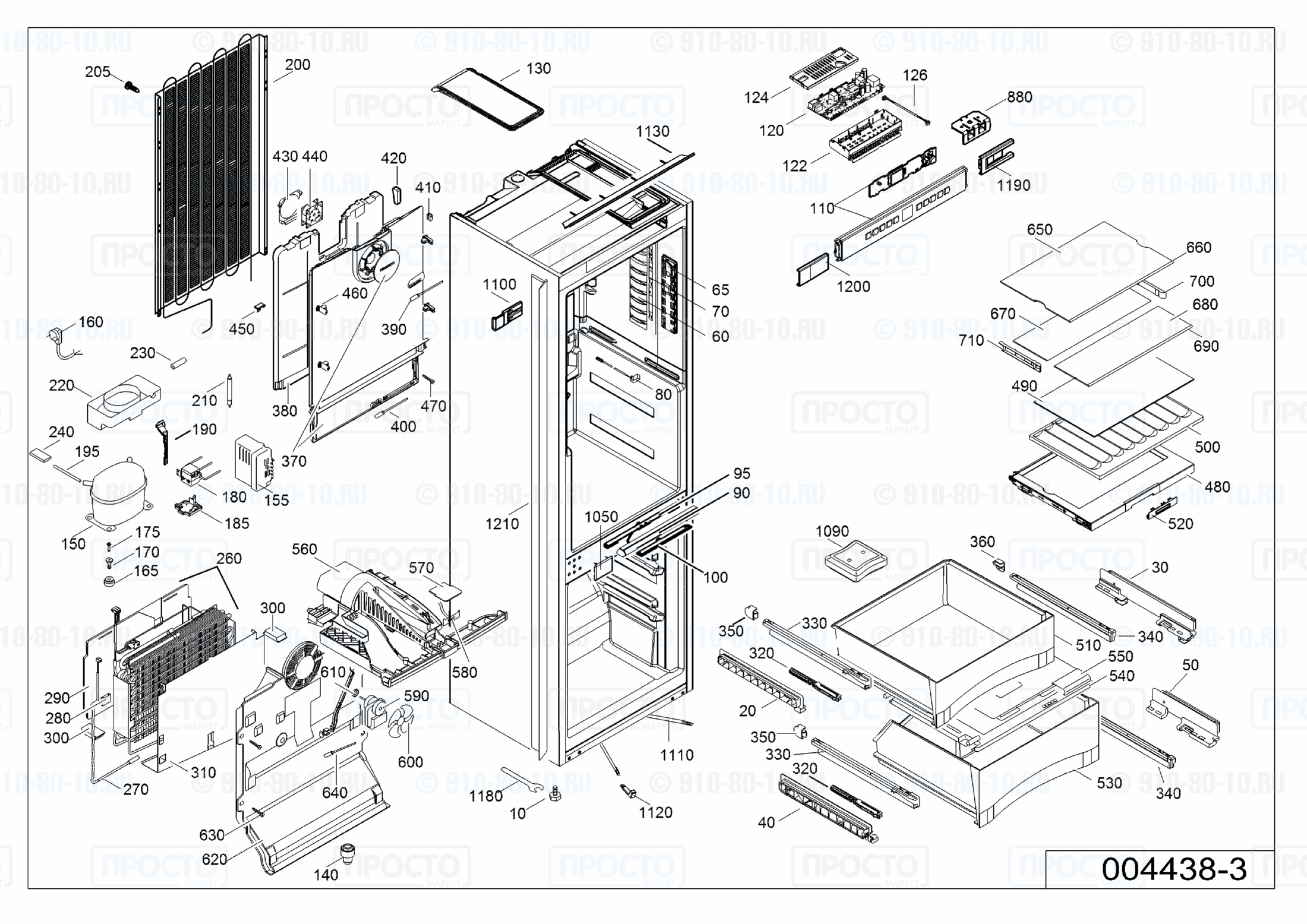 Взрыв-схема запчастей холодильника Liebherr ICBN 3356-20A