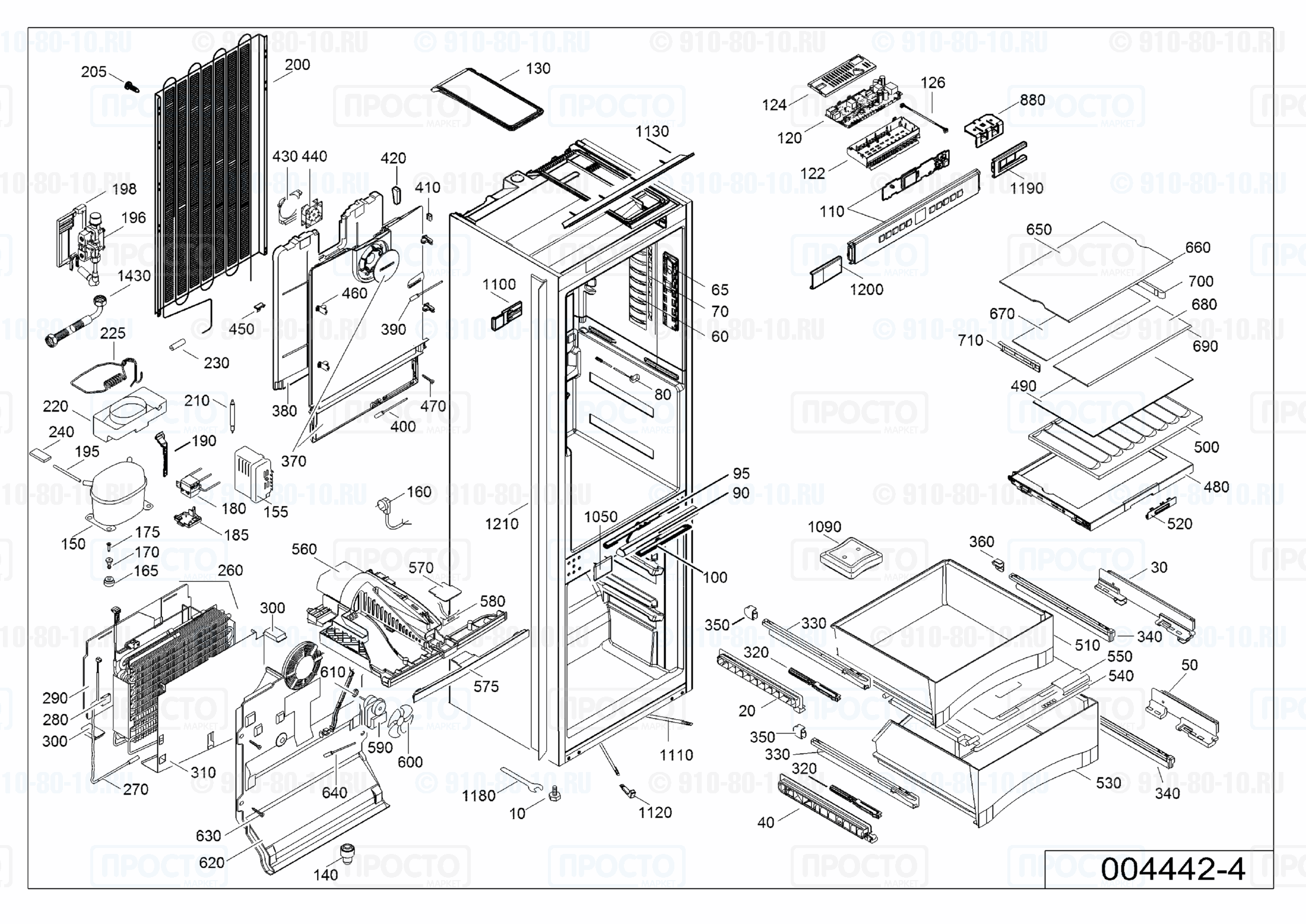 Взрыв-схема запчастей холодильника Liebherr SICBN 3366-20C
