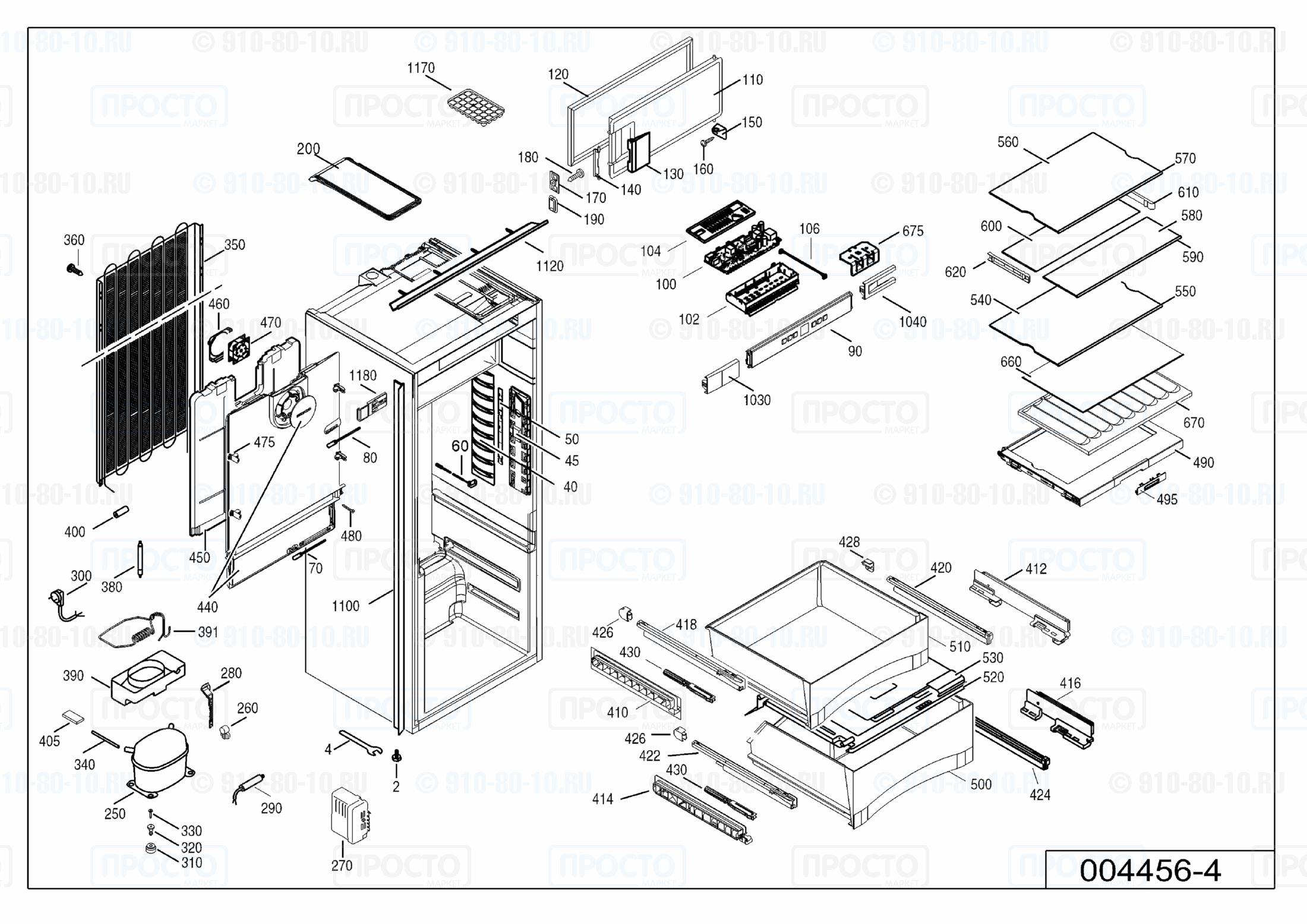 Взрыв-схема запчастей холодильника Liebherr IKBP 2354-20