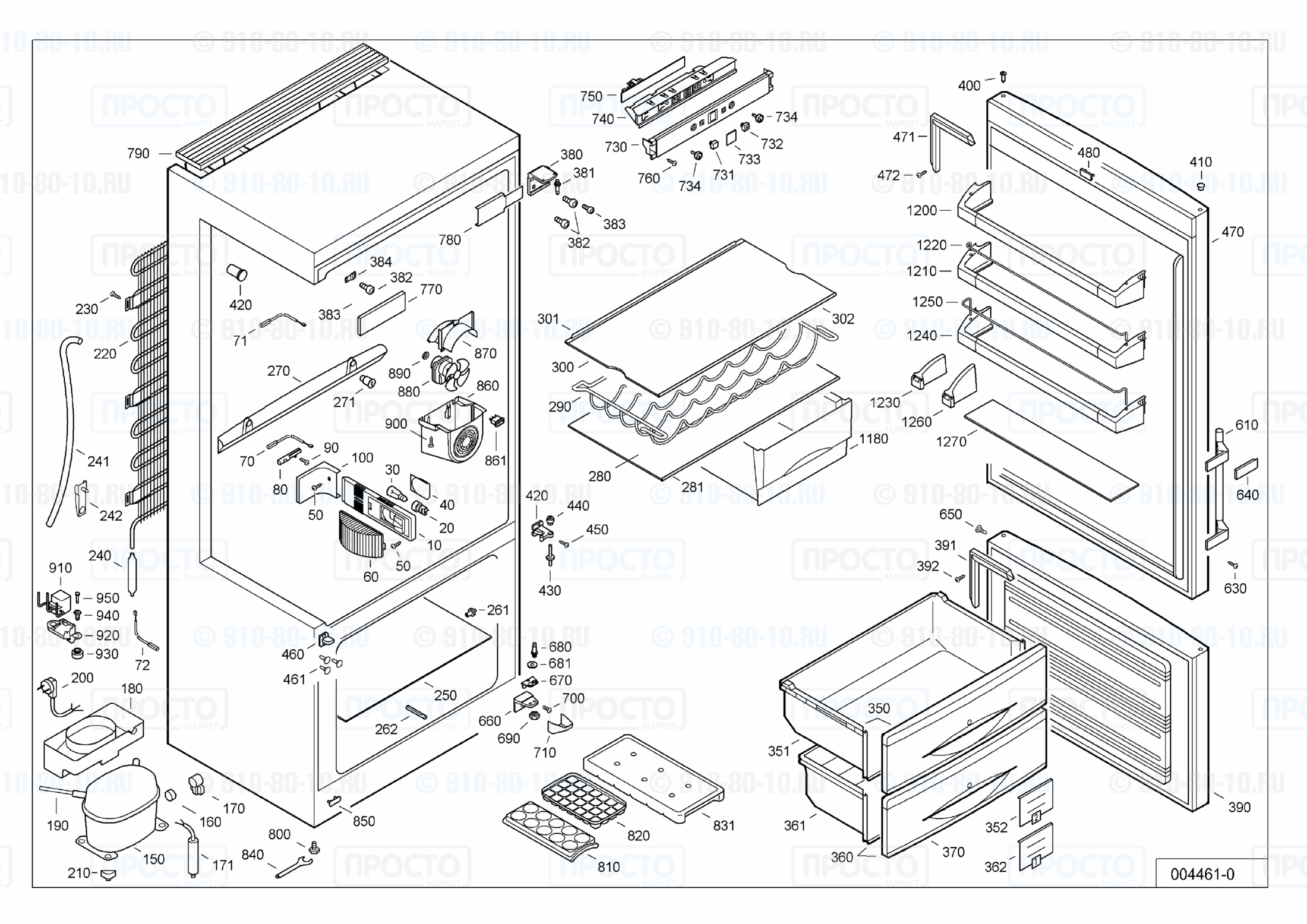 Взрыв-схема запчастей холодильника Liebherr CP 4613-21C