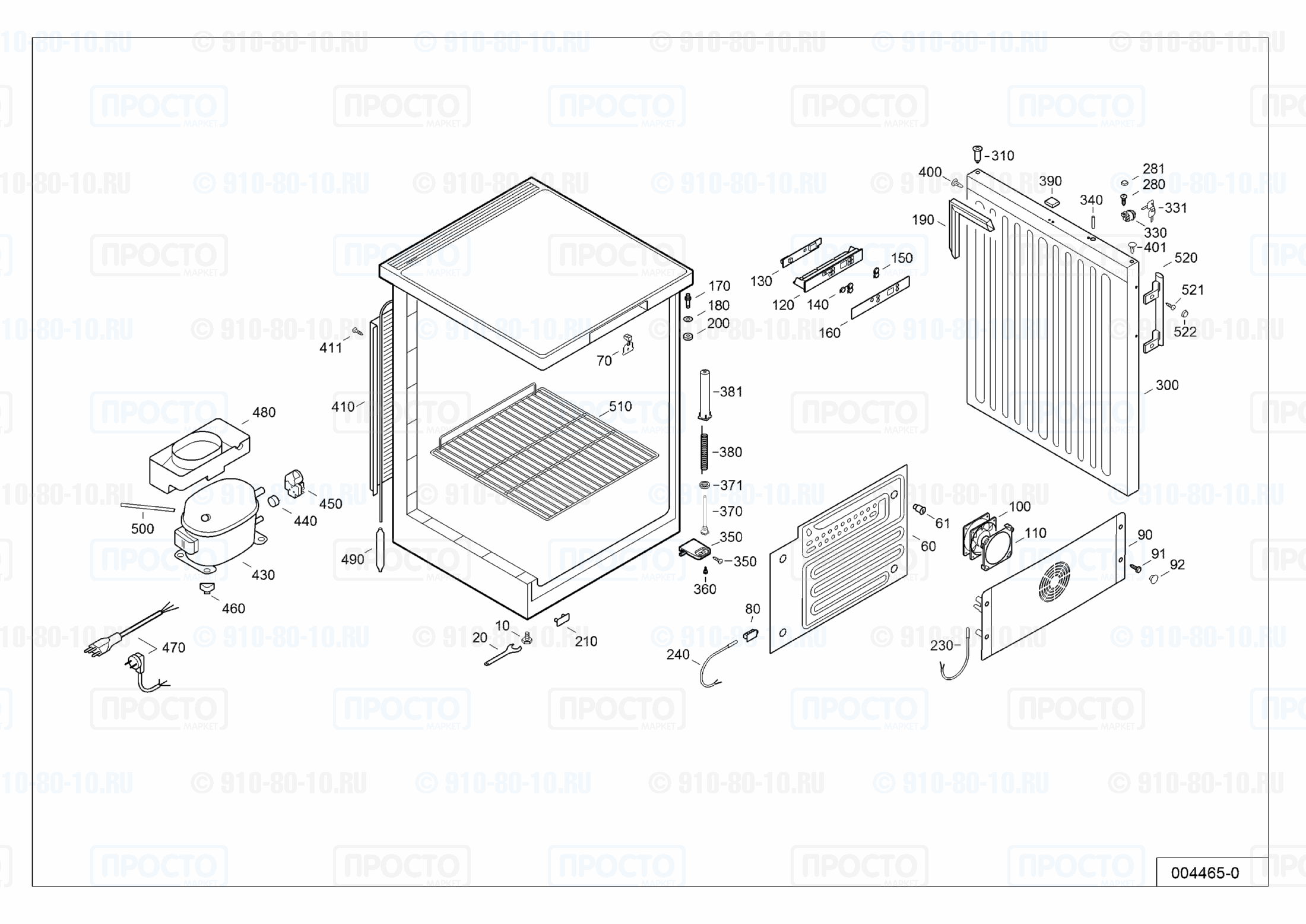 Взрыв-схема запчастей холодильника Liebherr FKUv 1610-21A