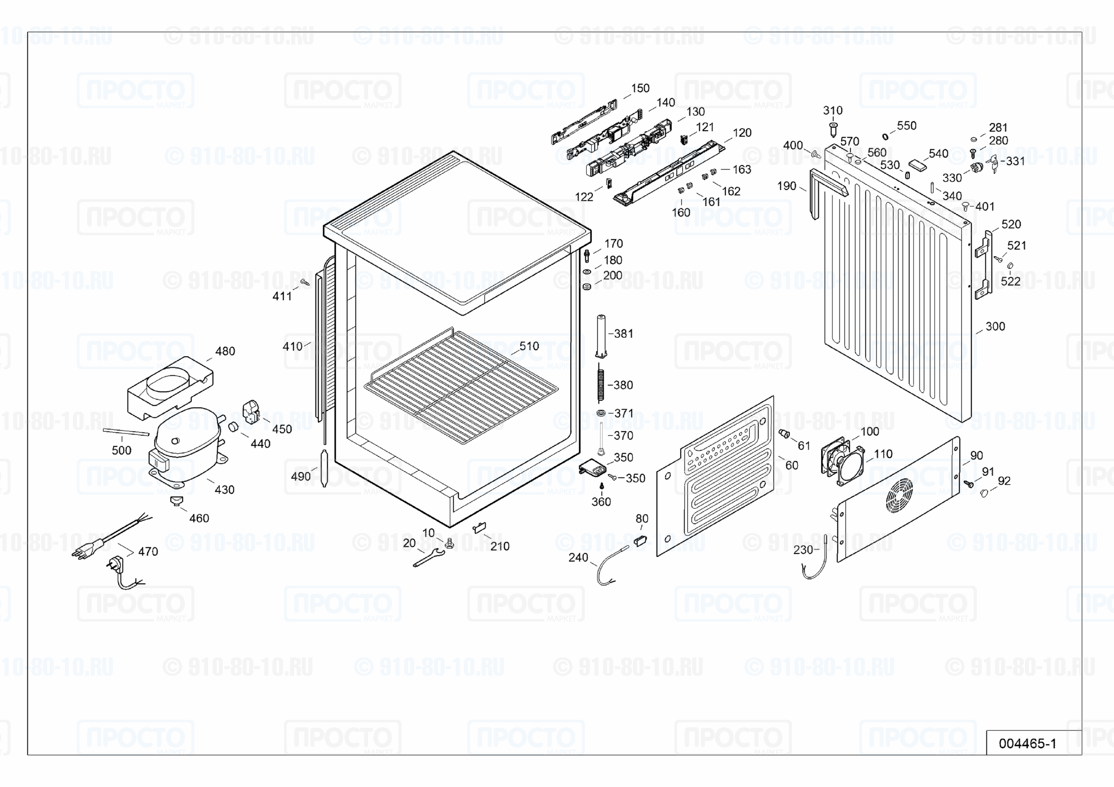 Взрыв-схема запчастей холодильника Liebherr FKUv 1610-22B
