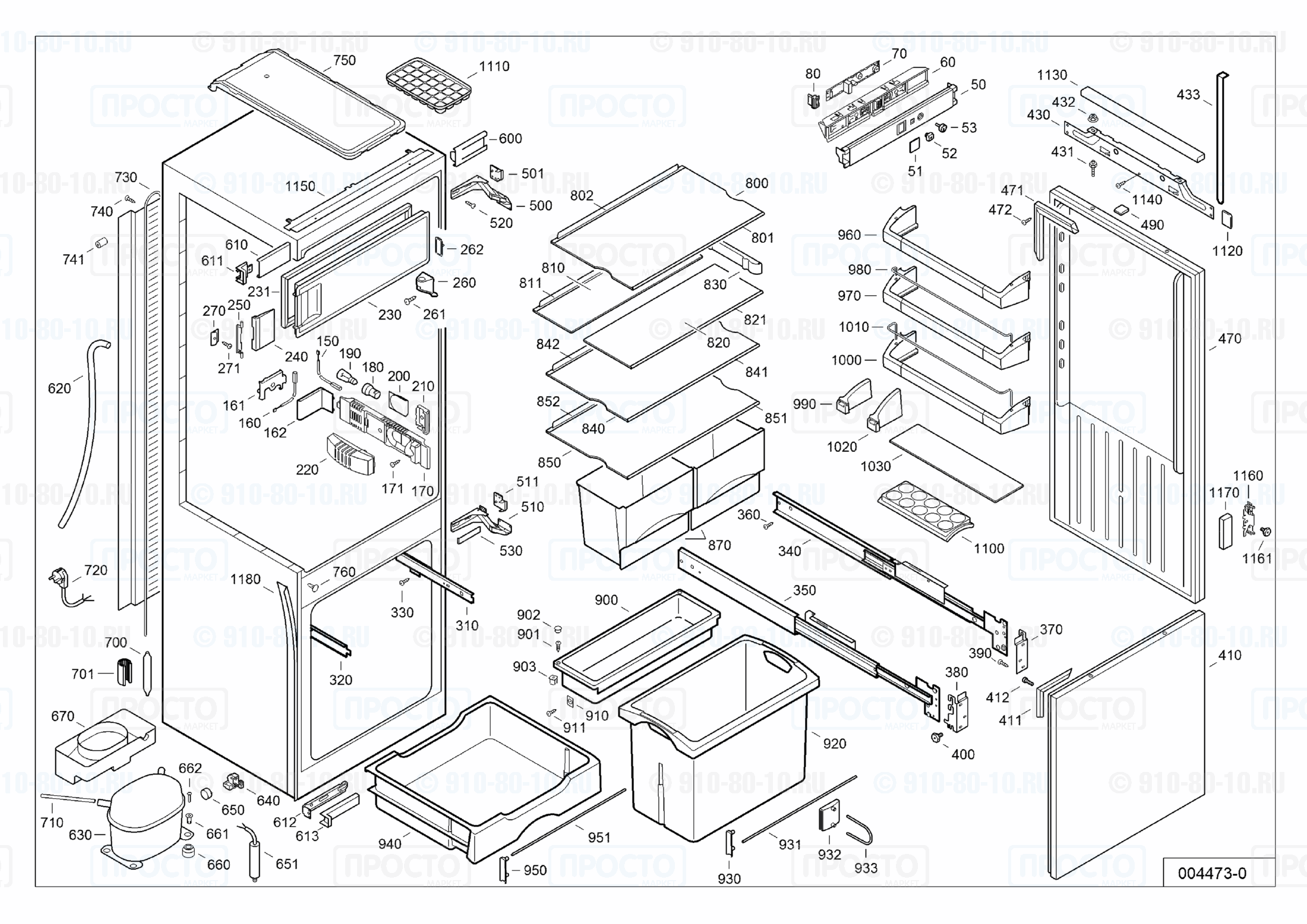 Взрыв-схема запчастей холодильника Liebherr IKV 3214-20E