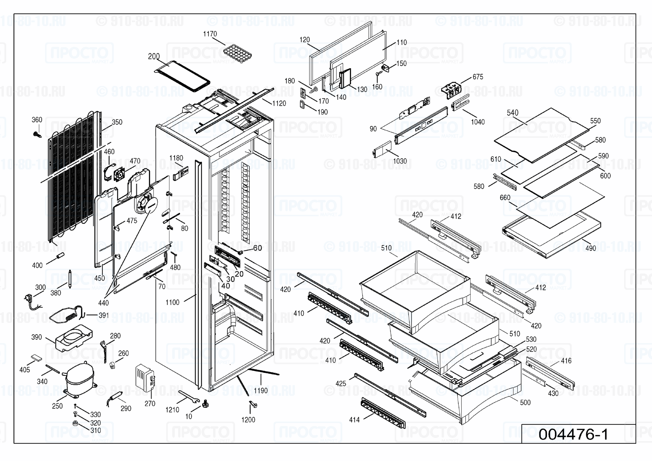 Взрыв-схема запчастей холодильника Liebherr IKB 3514-20A