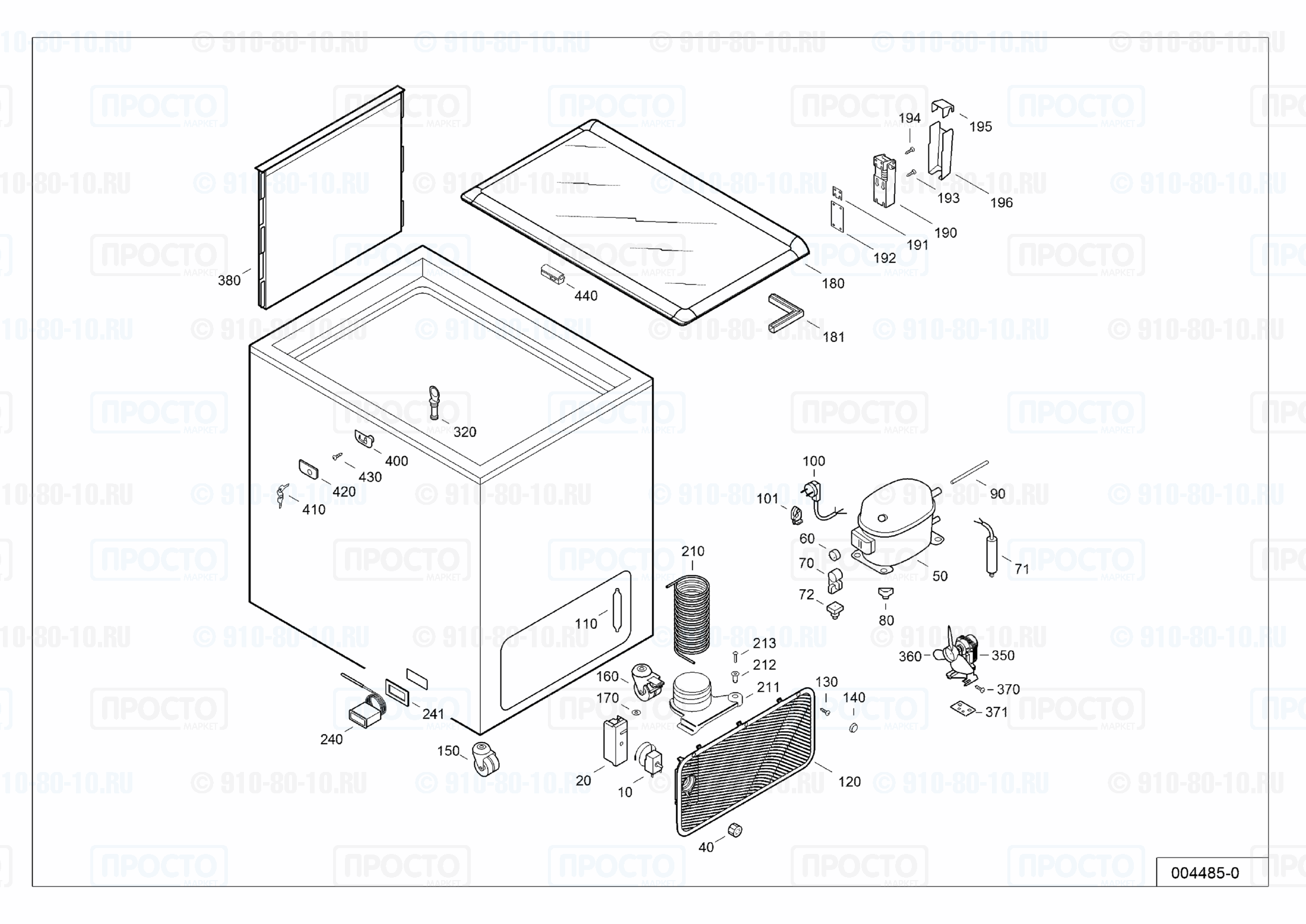 Взрыв-схема запчастей холодильника Liebherr GTE 3004-17A