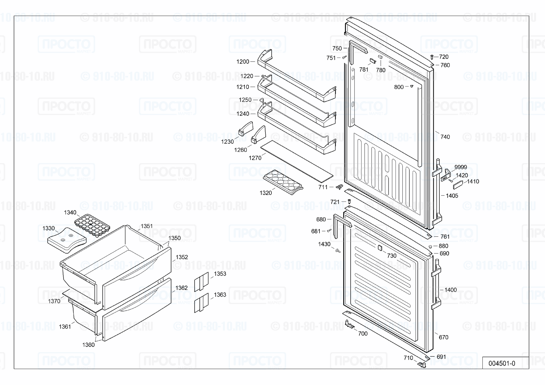 Взрыв-схема холодильника Liebherr CBNesf 5113-20B