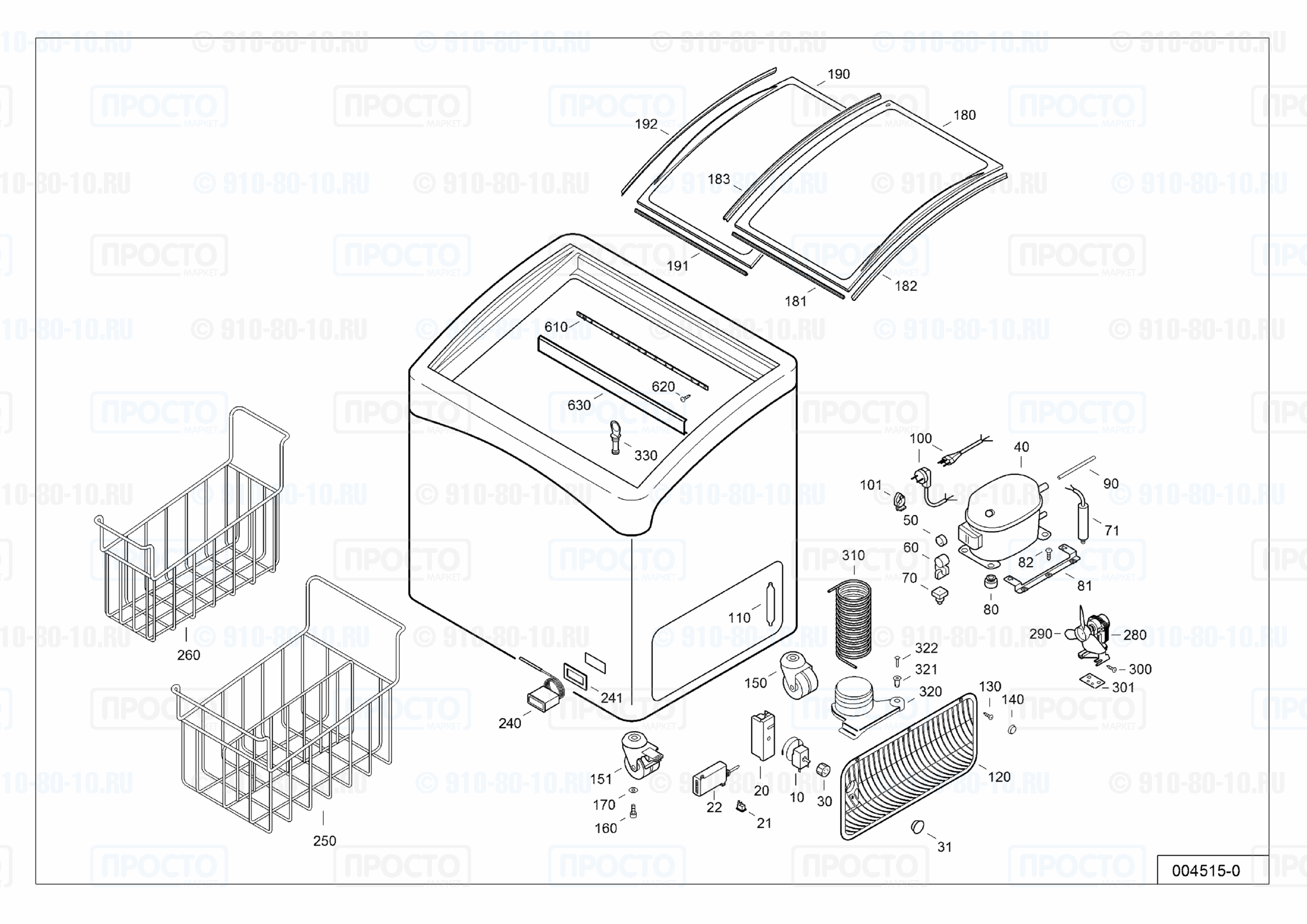 Взрыв-схема запчастей холодильника Liebherr GTI 3053-17