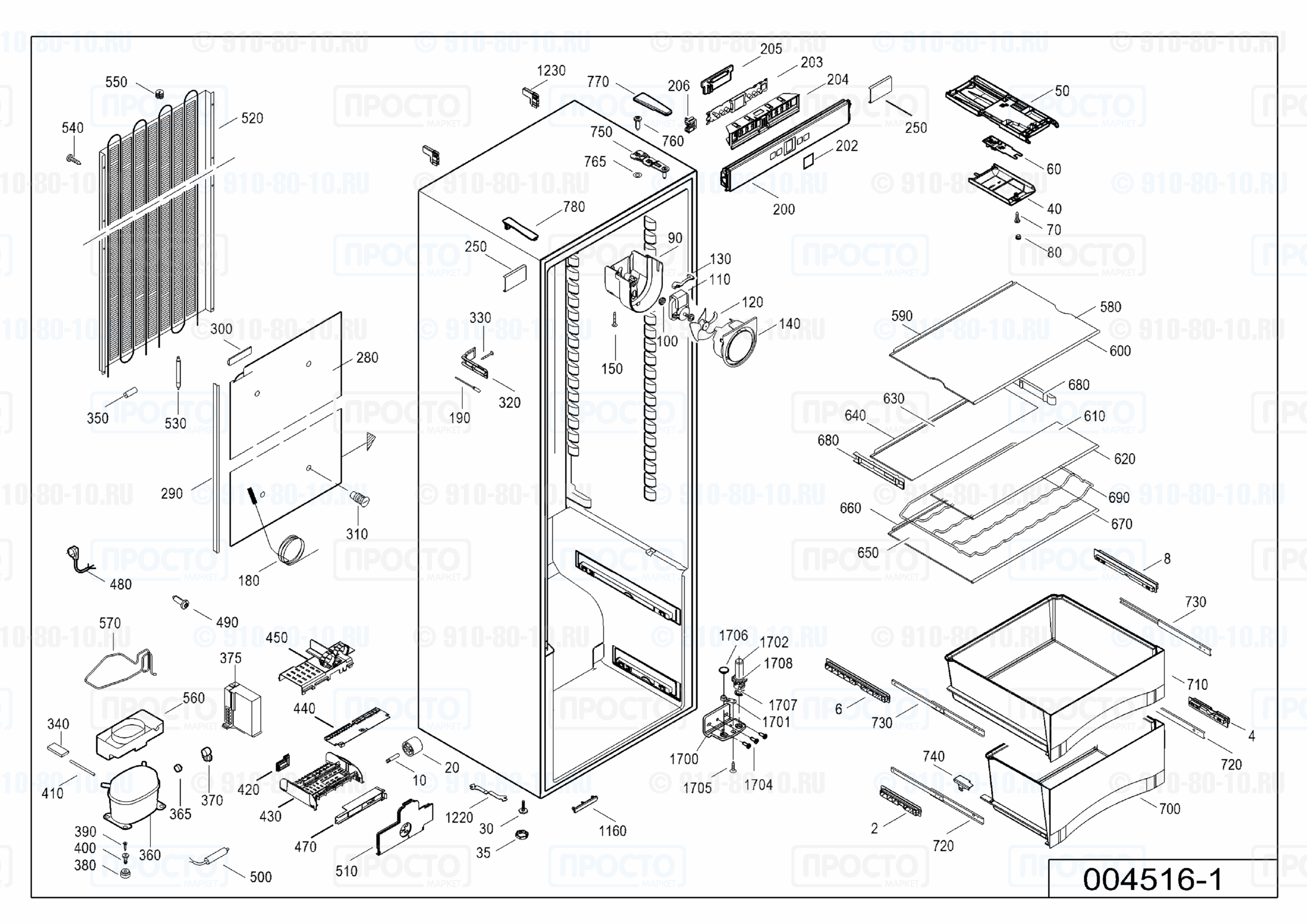 Взрыв-схема запчастей холодильника Liebherr SKesf 4240-24F
