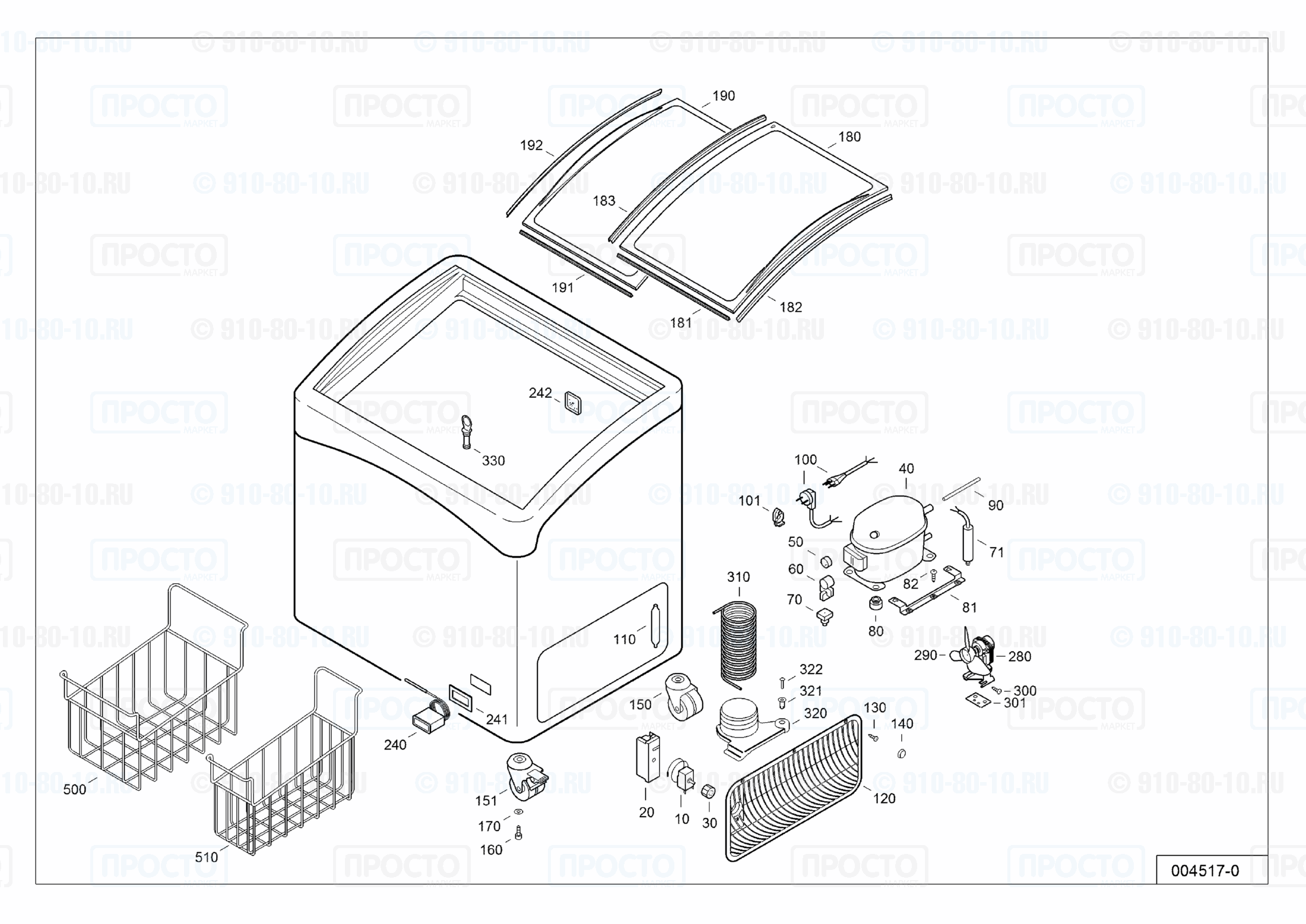 Взрыв-схема запчастей холодильника Liebherr GTI 4303-17J