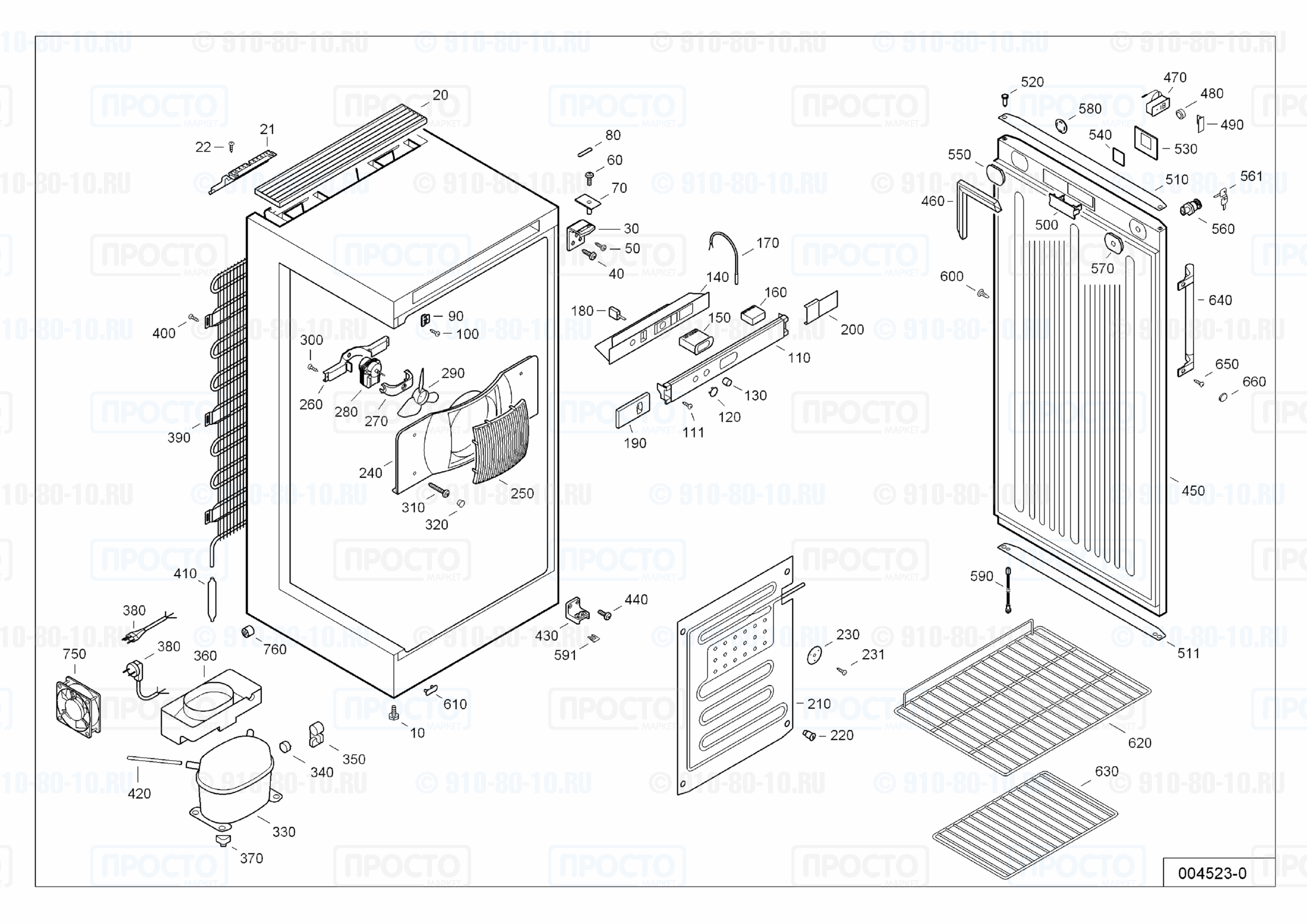 Взрыв-схема запчастей холодильника Liebherr FKv 5410-22M
