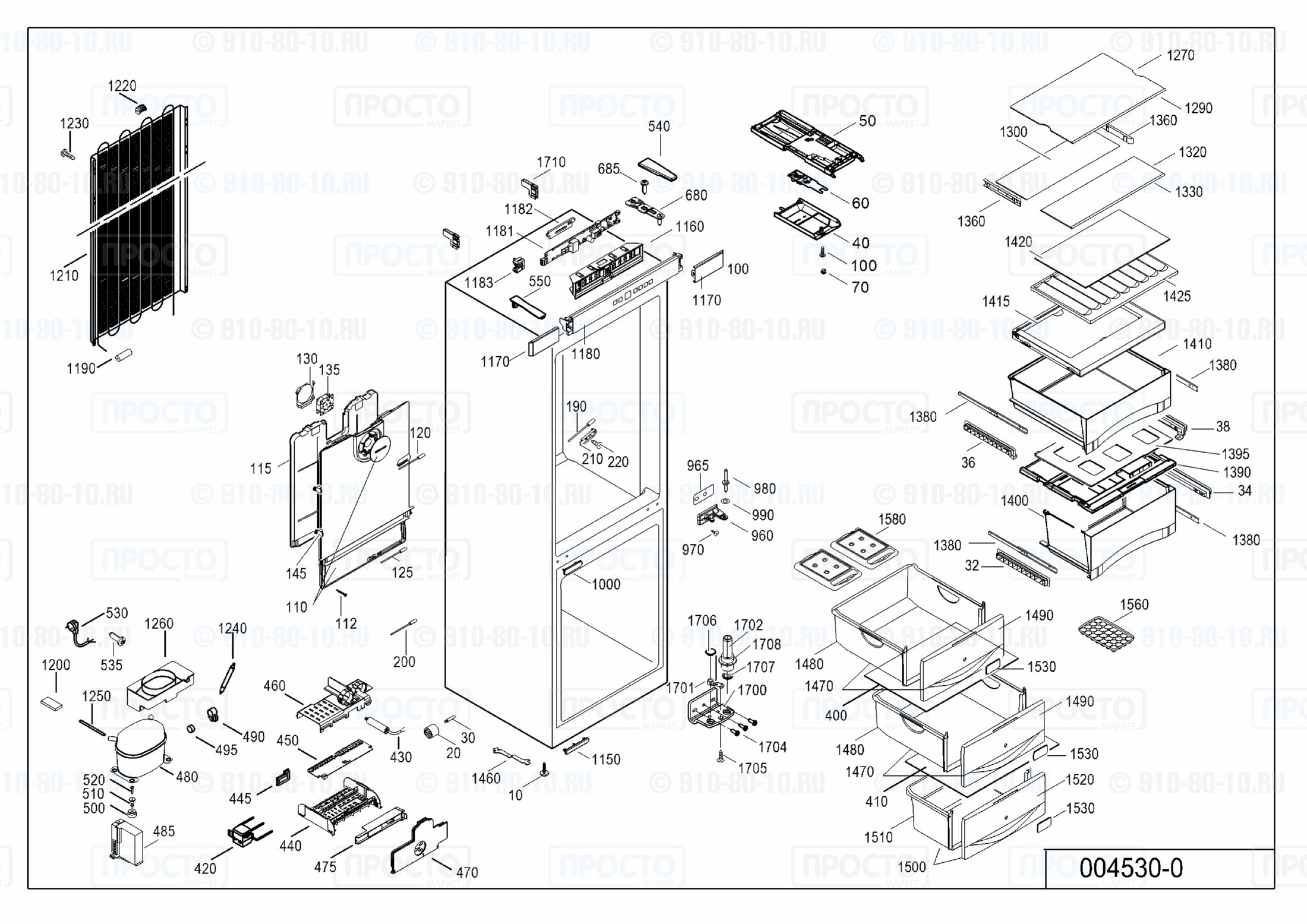 Взрыв-схема холодильника Liebherr CBP 4043-20A