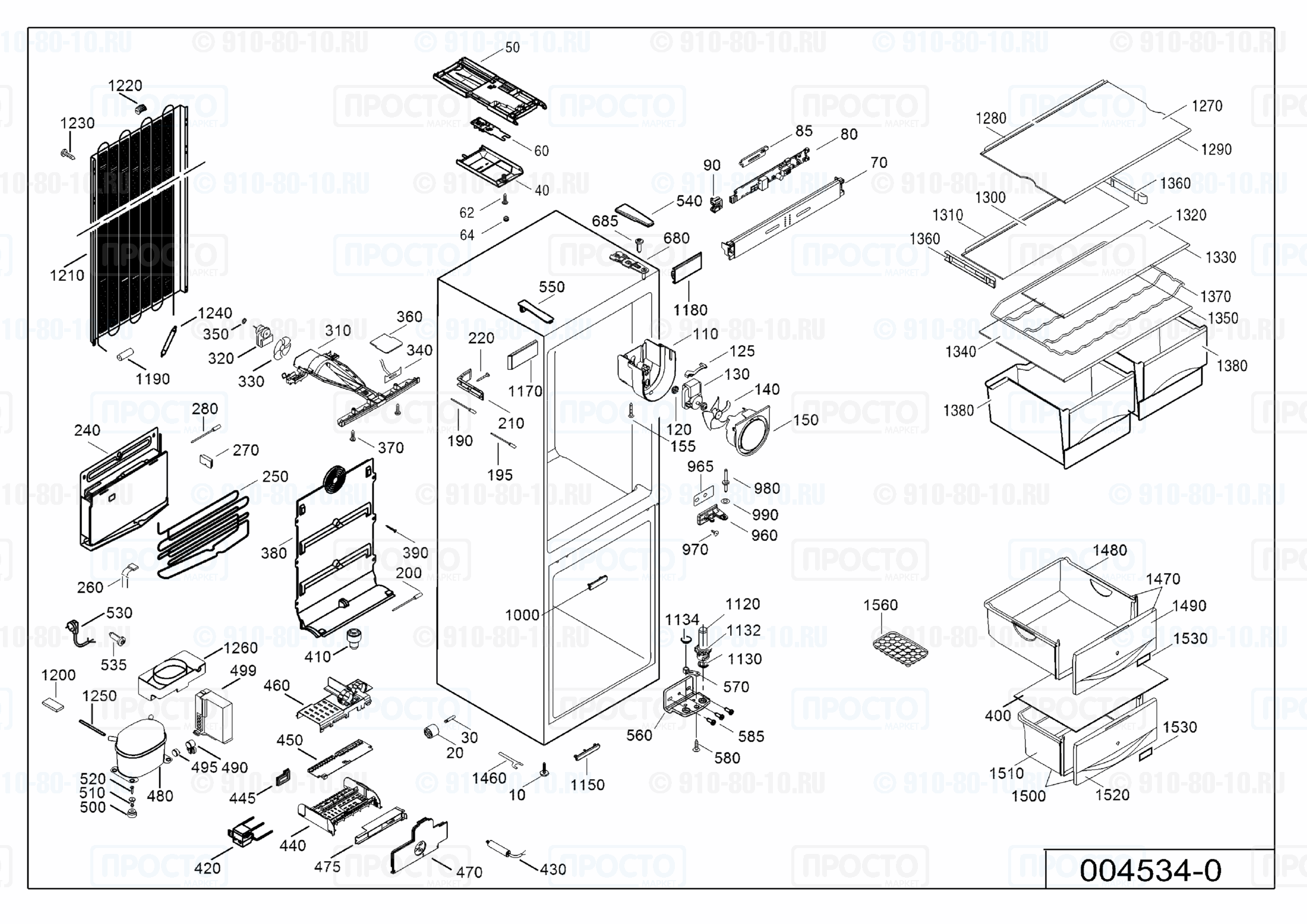 Взрыв-схема запчастей холодильника Liebherr CN 3533-21C